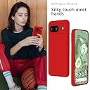 YATWIN Silicone Back Case for Google Pixel 8, Soft-Touch Phone Back Cover for Google Pixel 8 - Red gallery image