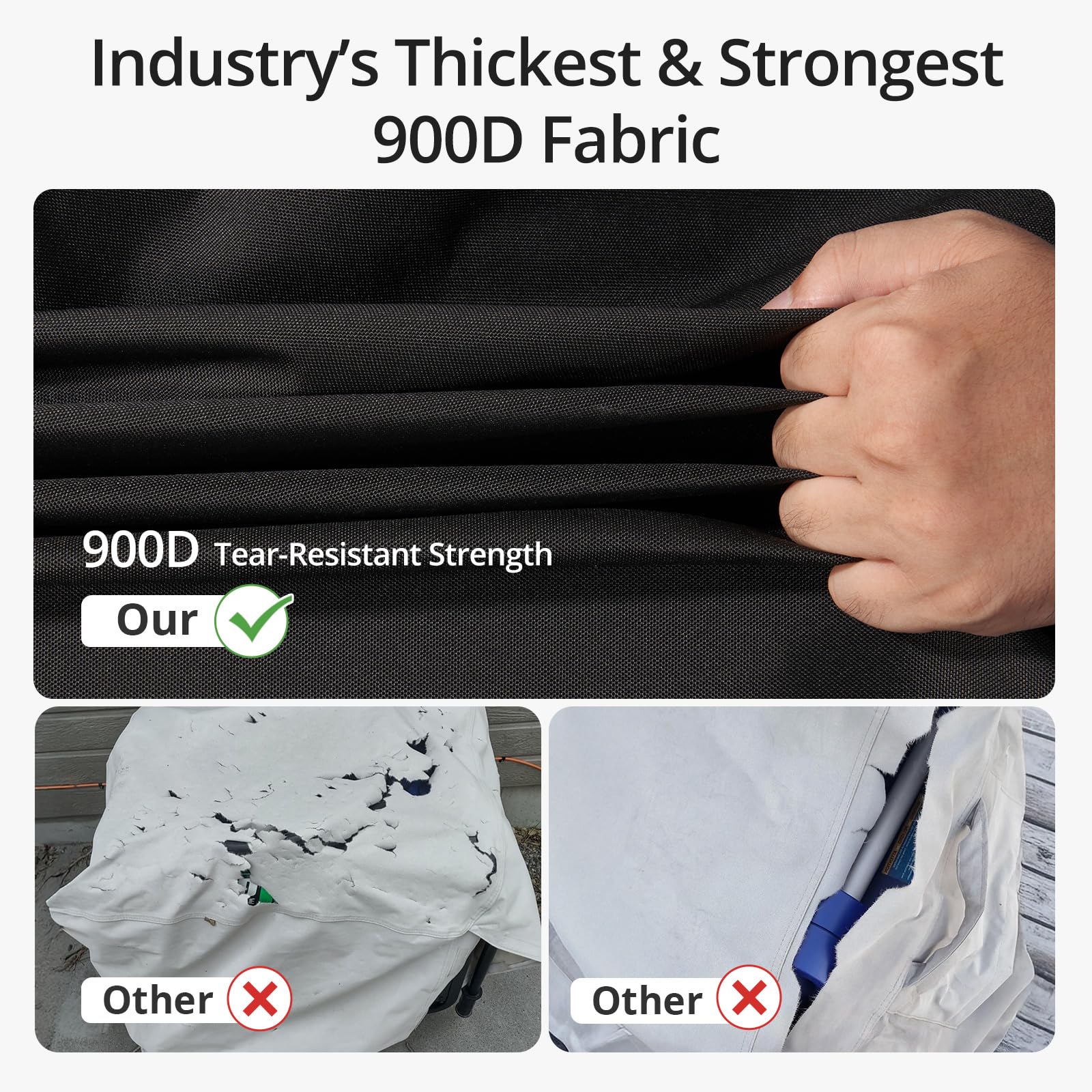 QH.HOME Waterproof Generator Cover 30x30x26 inch ,900D Heavy Duty Oxford with Secure Windproof Buckle- for Most Generators 5500-15000 Watt, Black