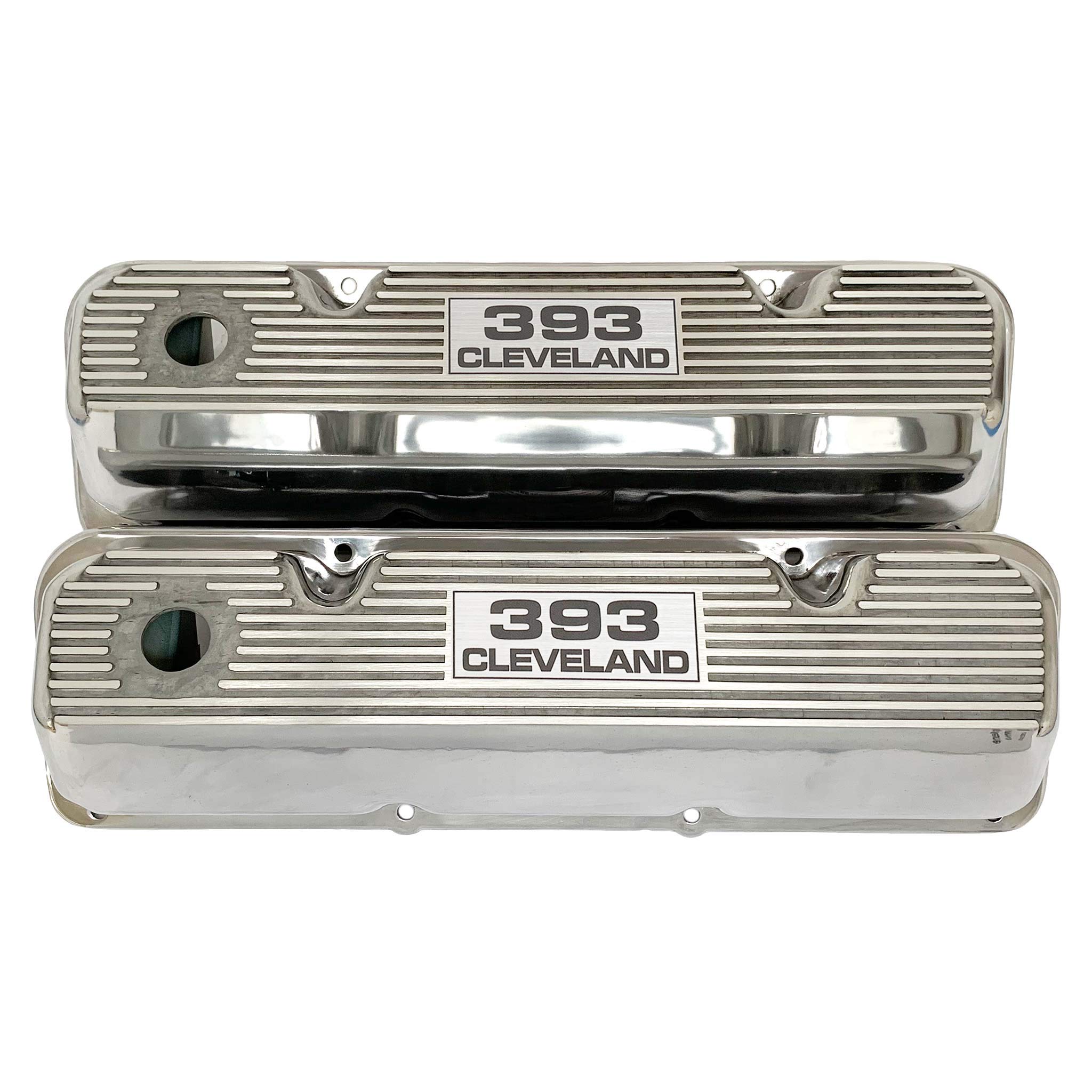 Polished Aluminum Tall Valve Covers For Ford 302 & 351 Cleveland - Elite Series With Breather Hole