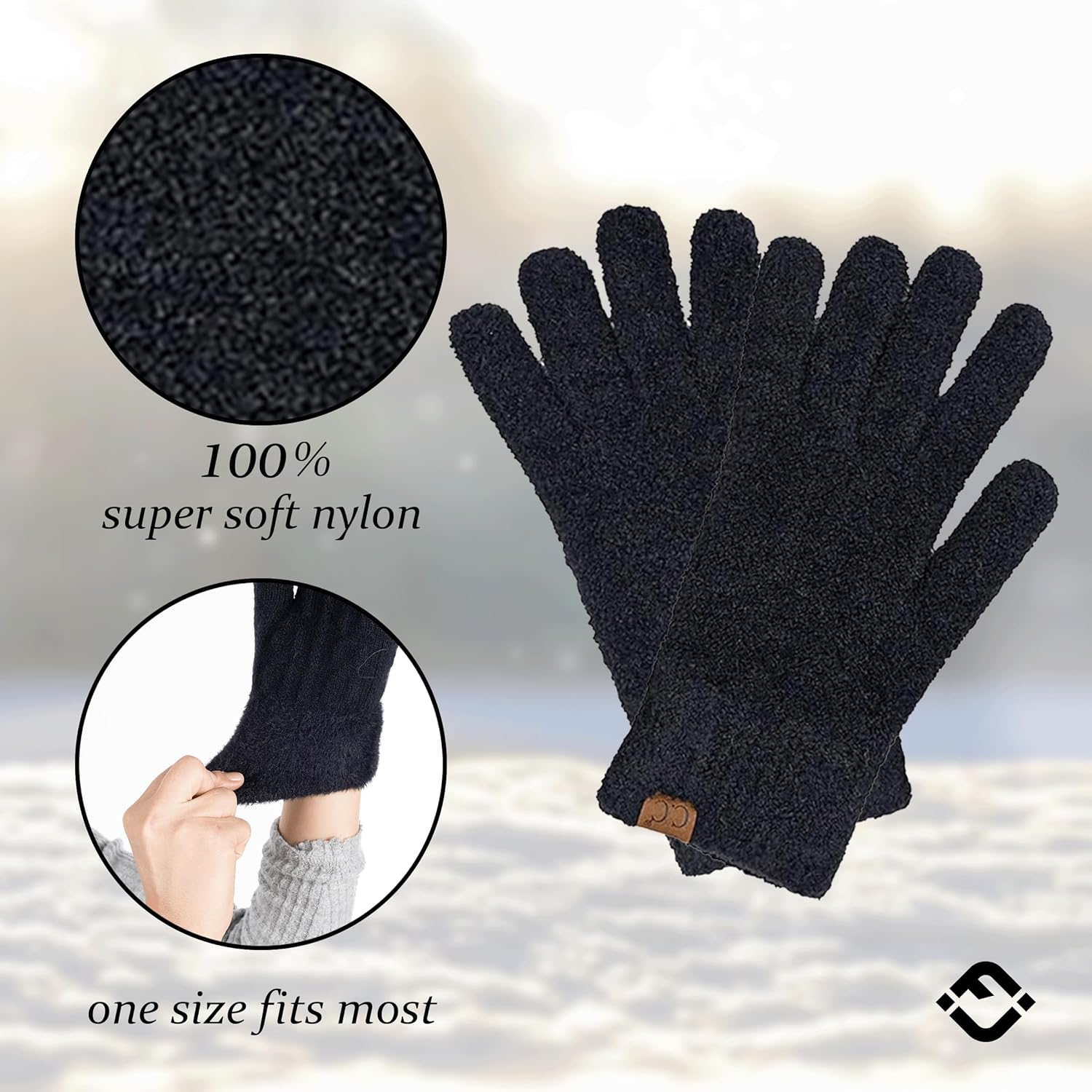 Funky Junque Chenille Plush Gloves for Women – Soft Fuzzy Fluffy Cozy Winter Thermal Knit Gloves with Elastic Cuff - Image 3