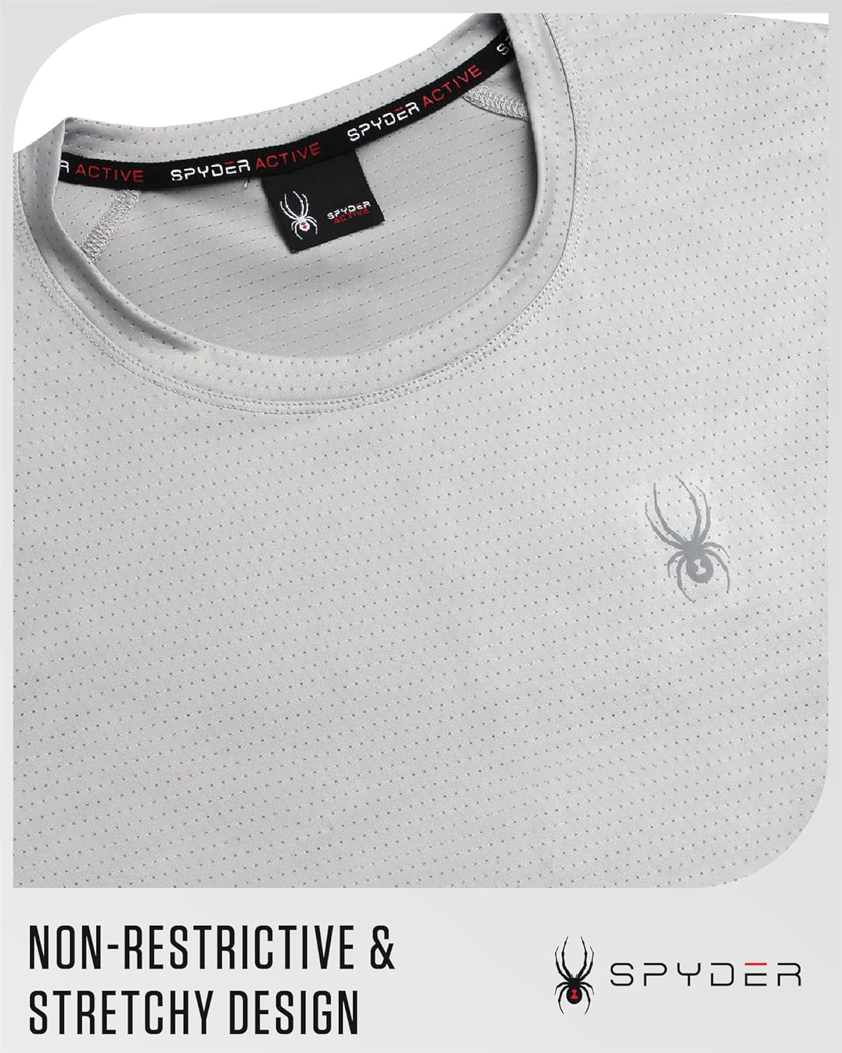 Spyder Mens Active Shirts - Quick Dry UPF 30 Short Sleeve Mens Shirts Athletic Performance Gym Workout Shirts for Men - Image 4