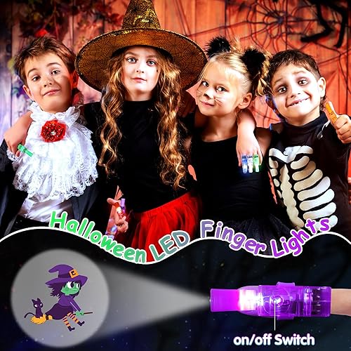 Miniatura 4 de Recuerdos de fiesta de Halloween para niños, 36 piezas de luces LED para dedos, suministros de fiesta, juguetes de Halloween que brillan en la