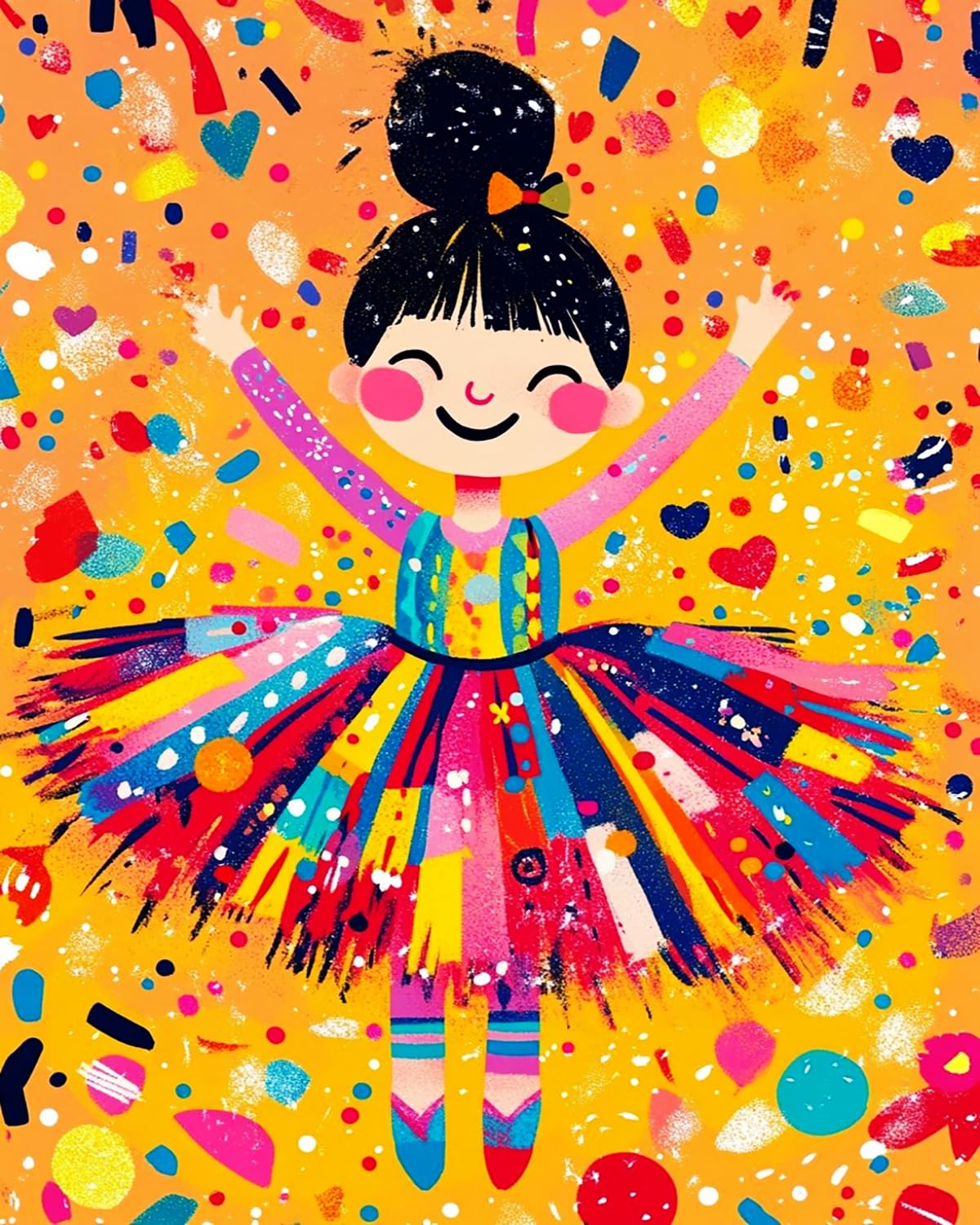 Liubaishi Women's Multicolour Paint By Numbers Kit For Adults, Colourful Dancing Girl, 40X50 Cm, Acrylic On Canvas