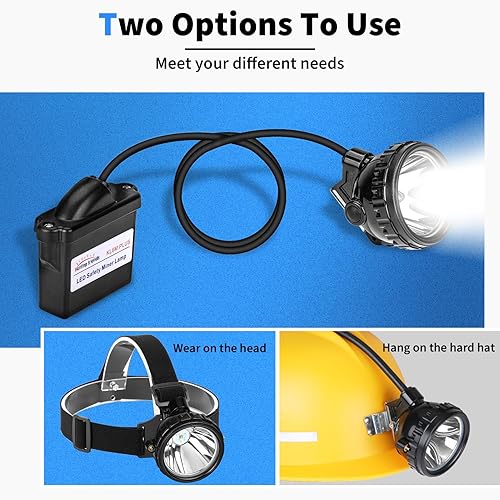 Miniatura 3 de Linterna frontal de minería recargable, lámpara de tapa súper brillante de 1+2 LED, impermeable y a prueba de explosiones, linterna de cabeza de