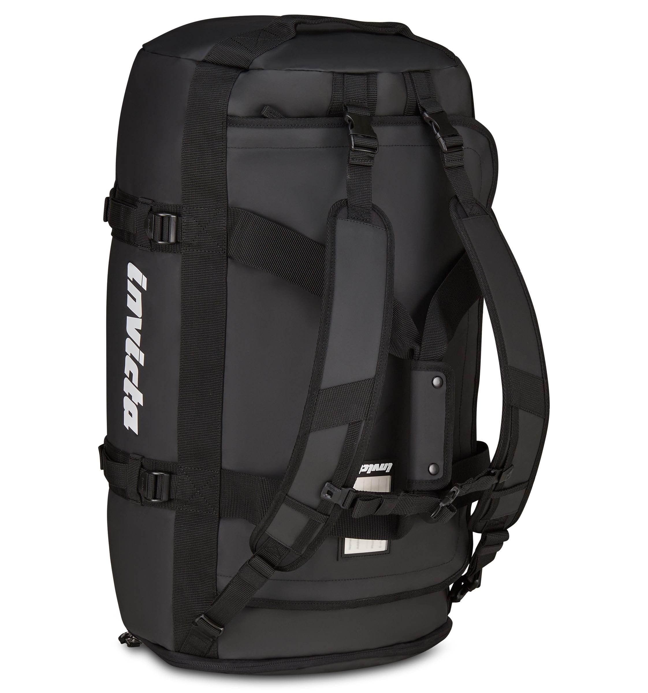 Invicta Zaino da Viaggio 70L – 62x35x35 cm, Nero, Borsone con Spallacci Amovibili, Fondo Rinforzato, Tasche Organizzate, Tasca Frontale e Laterale, Bagaglio Aereo Stiva, Uomo Donna