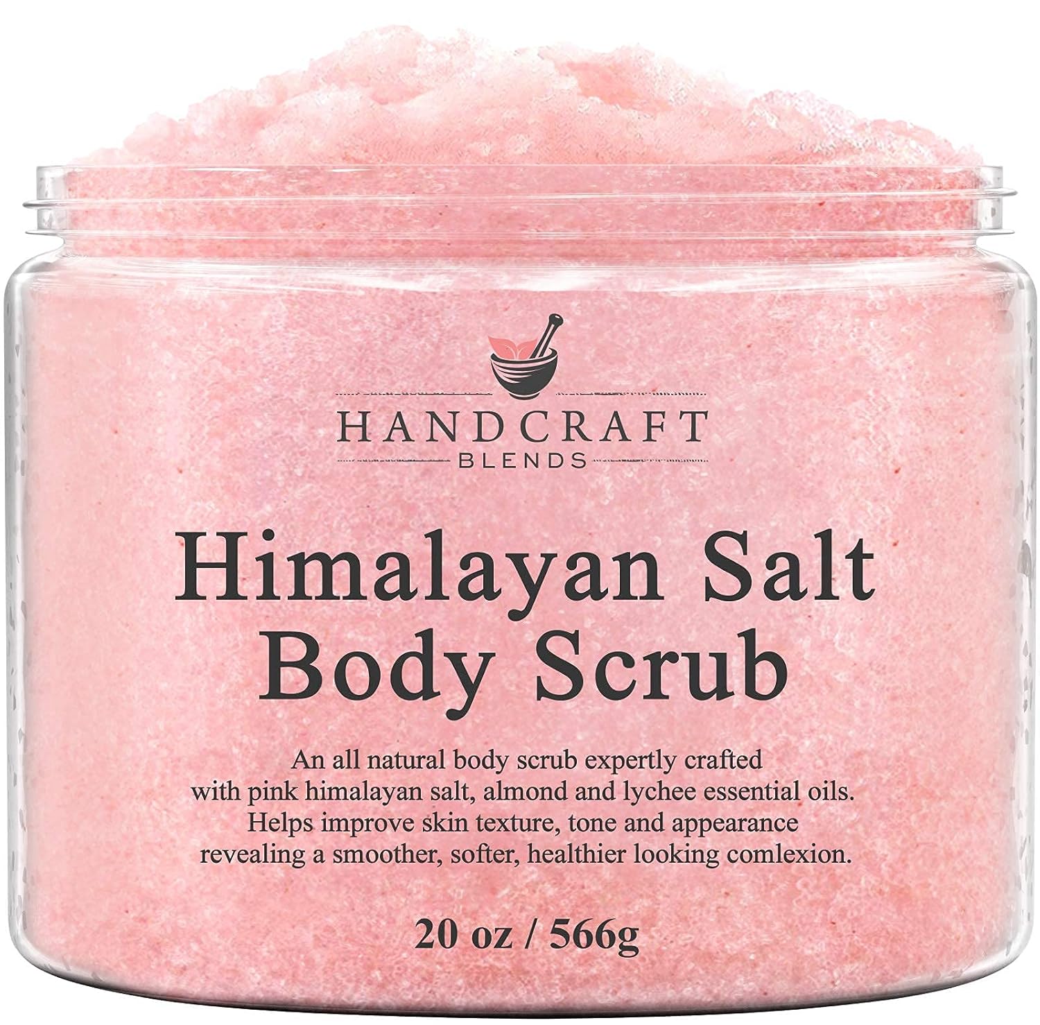 Handcraft Himalayan Body Scrub for Face, Hands & Foot – 20 oz – Moisturizing and Exfoliating Full Body Scrub for Women & Men – Salt Scrub for Wrinkles, Stretch Marks and for Smoother Skin : Beauty & Personal Care