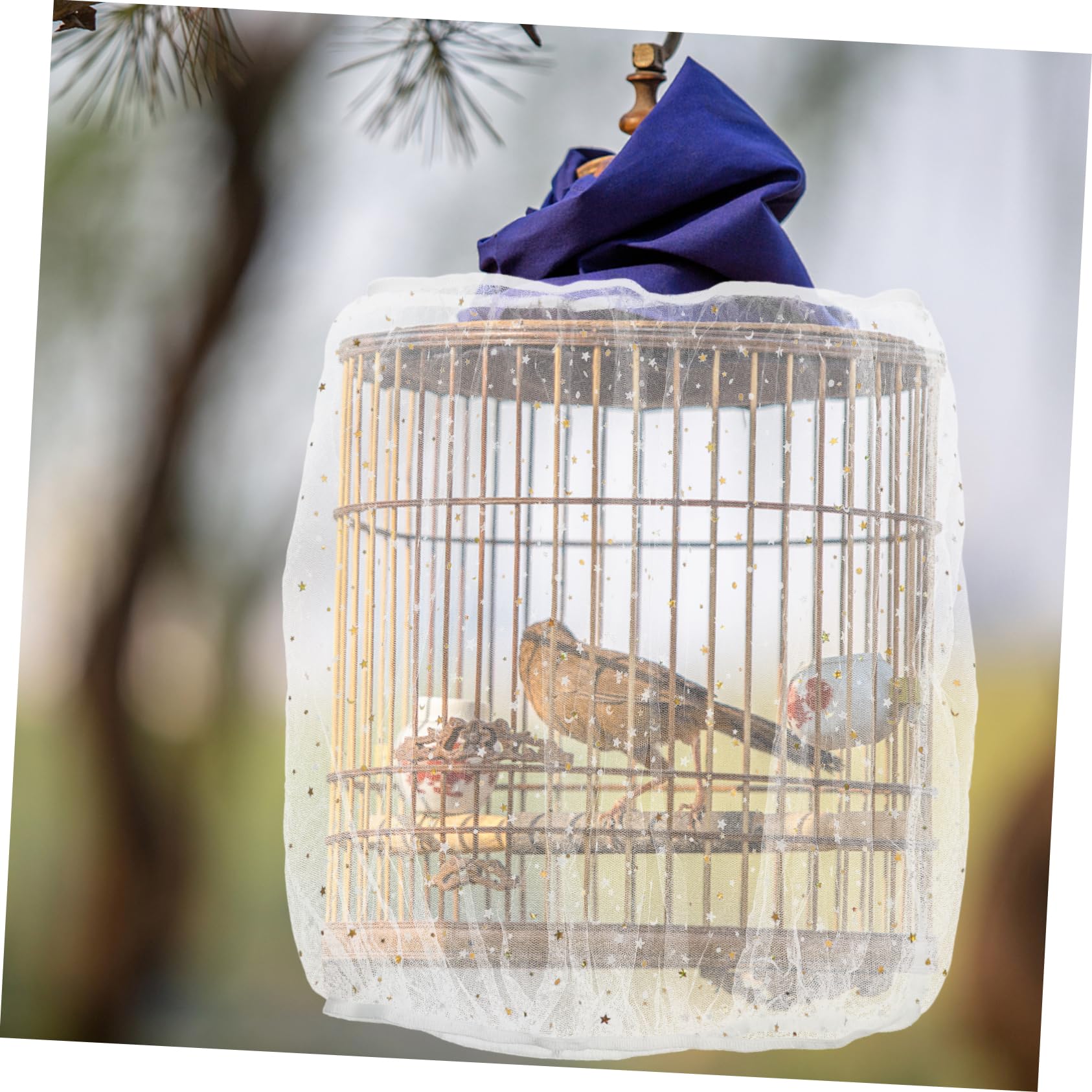 HAPINARY Bird Cage Netting Cover Parrot Birdcage Accessory Nighttime Mesh Cover Birdcage Net Breathable Splatter Easy to Clean
