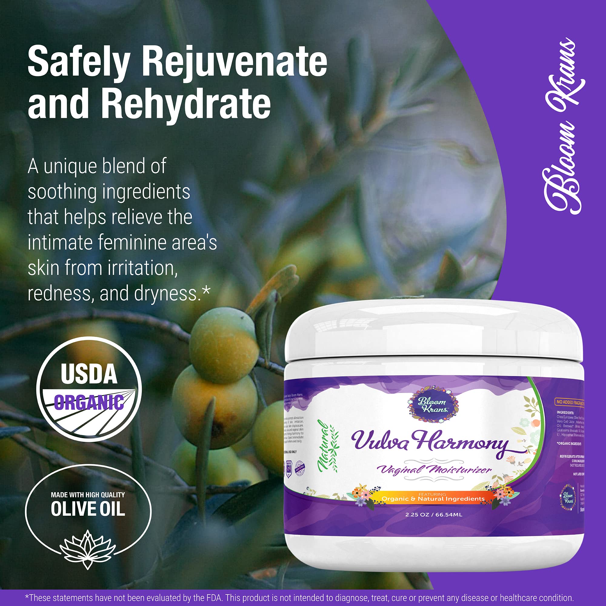 Vulva Balm & Organic Intimate Skin Moisturizer for Women Natural Vulva