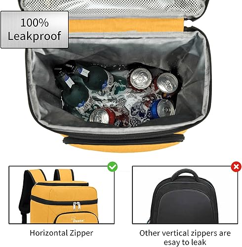 Miniatura 6 de Mochila térmica ligera con aislamiento de 22 litros, correas de hombro ajustables, resistente al agua, a prueba de fugas, duradera y fácil de