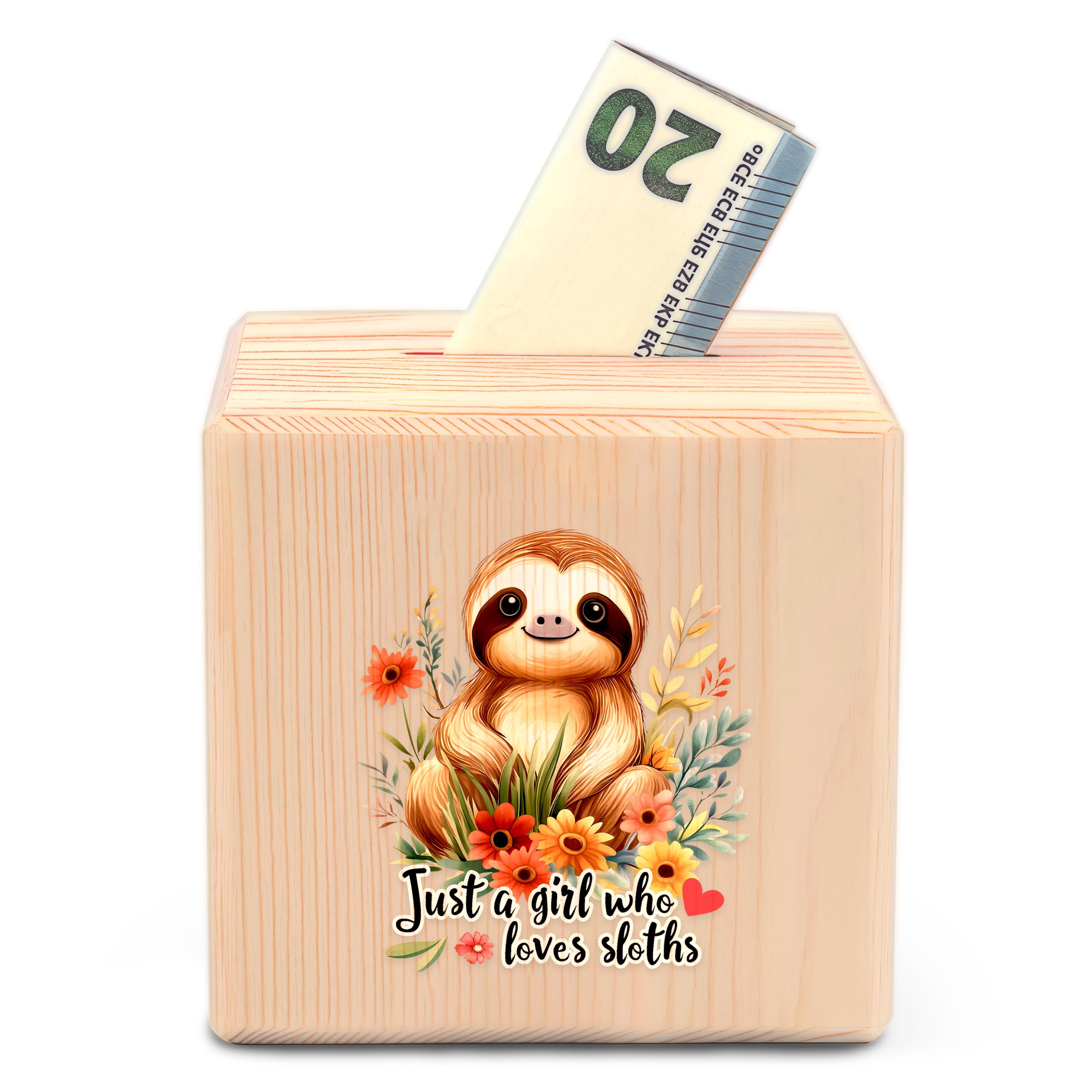 BJDAMAI Sloth Piggy Bank Money Bank Coin Bank, Gifts for Teens Teenage Girls Kids Age 6 7 8 9 10 11 12, Sloth Lovers Themed Stuff Accessories Items