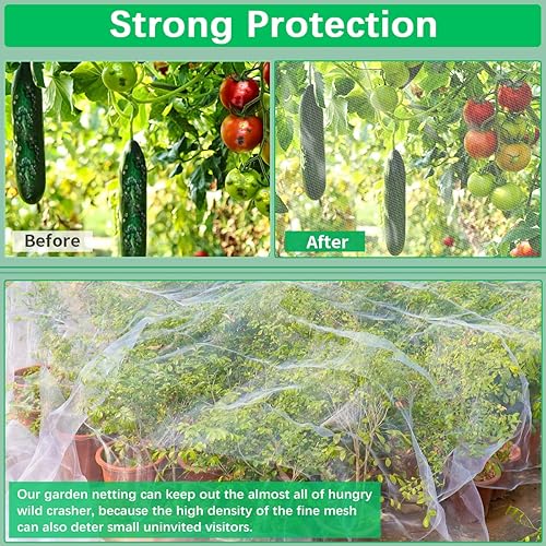 Miniatura 3 de Red de jardín, cubierta de malla ultra fina para plantas, cubierta de hilera elevada para cama de jardín, malla para verduras, frutas, plantas,