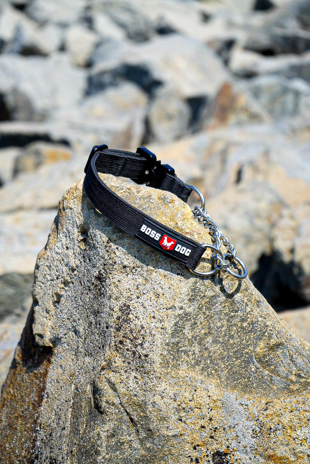 Boss Dog Martingale Collar, Black, Large/X-Large