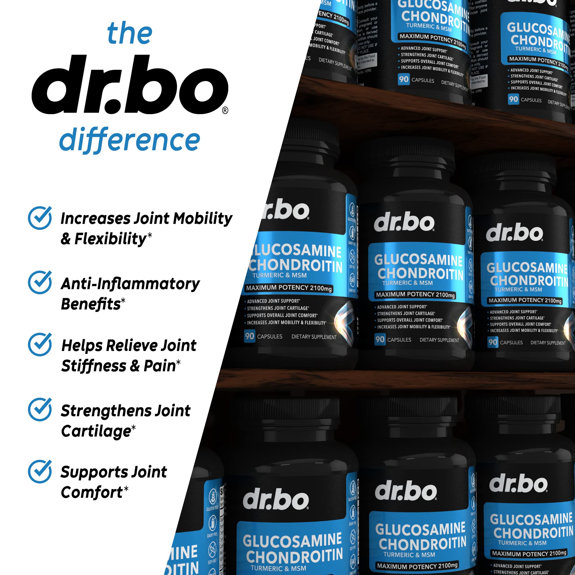 Glucosamine Chondroitin Turmeric MSM Joint Pain Relief Supplements