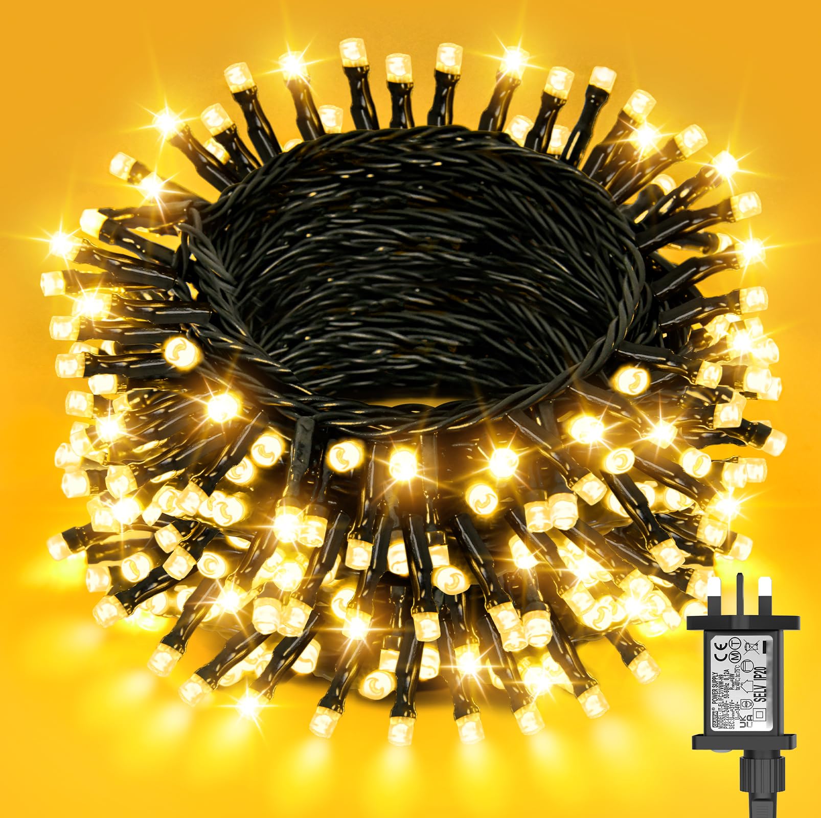 Dalugo Christmas Fairy Lights, 40M 400 LED 8 Mode Indoor Christmas Tree Lights Mains Powered with Timer, Memory Function