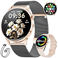 Smartwatch Donna 1,32" AMOLED Ultra Sottile con 2 Cinturini e 2 Caricatori Inclusi