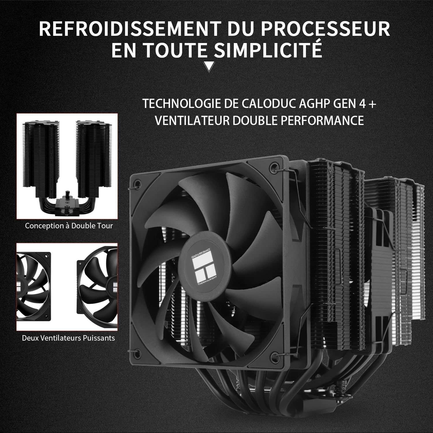 Thermalright Peerless Assassin 140 Black CPU-Kühler, 6 Heatpipes AGHP-Technologie, Dual-PWM-Lüfter mit 1500 U/min Geschwindigkeit, Doppelturm-Kühler, für AM5/AM4 und Intel LGA 1700/1851/1150/1151/1200