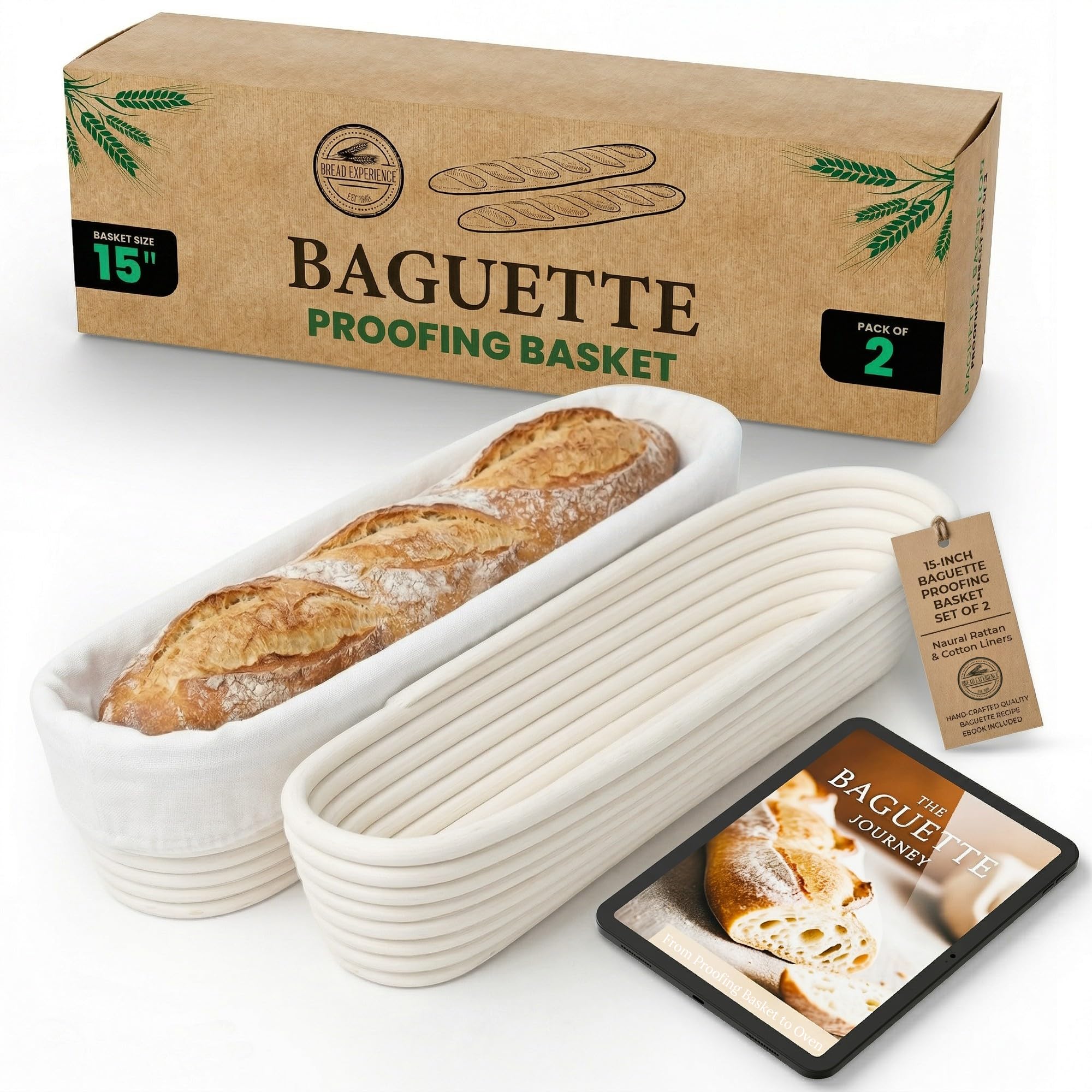 Bread Experience Baguette Proofing Basket Set