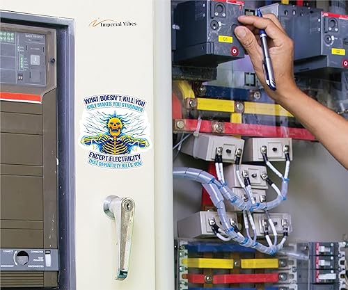 Miniatura 4 de IMPERIAL VIBES Electricity Will Kill You Sticker - Calcomanía de vinilo para coche y camión - Calcomanías para iPad para interiores y exteriores -