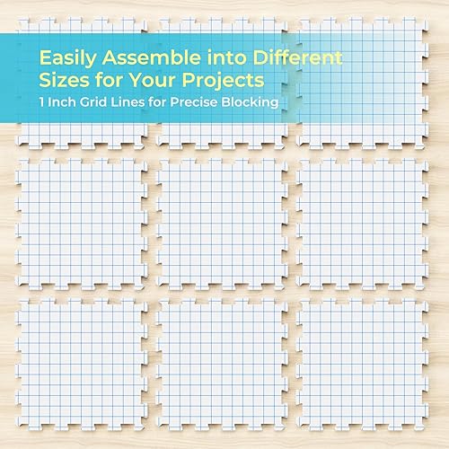 Miniatura 3 de Yiitoll Alfombrillas de bloqueo para tejer, extra gruesas con líneas de rejilla, 9 paquetes de tabla de bloqueo de ganchillo para punto de aguja o