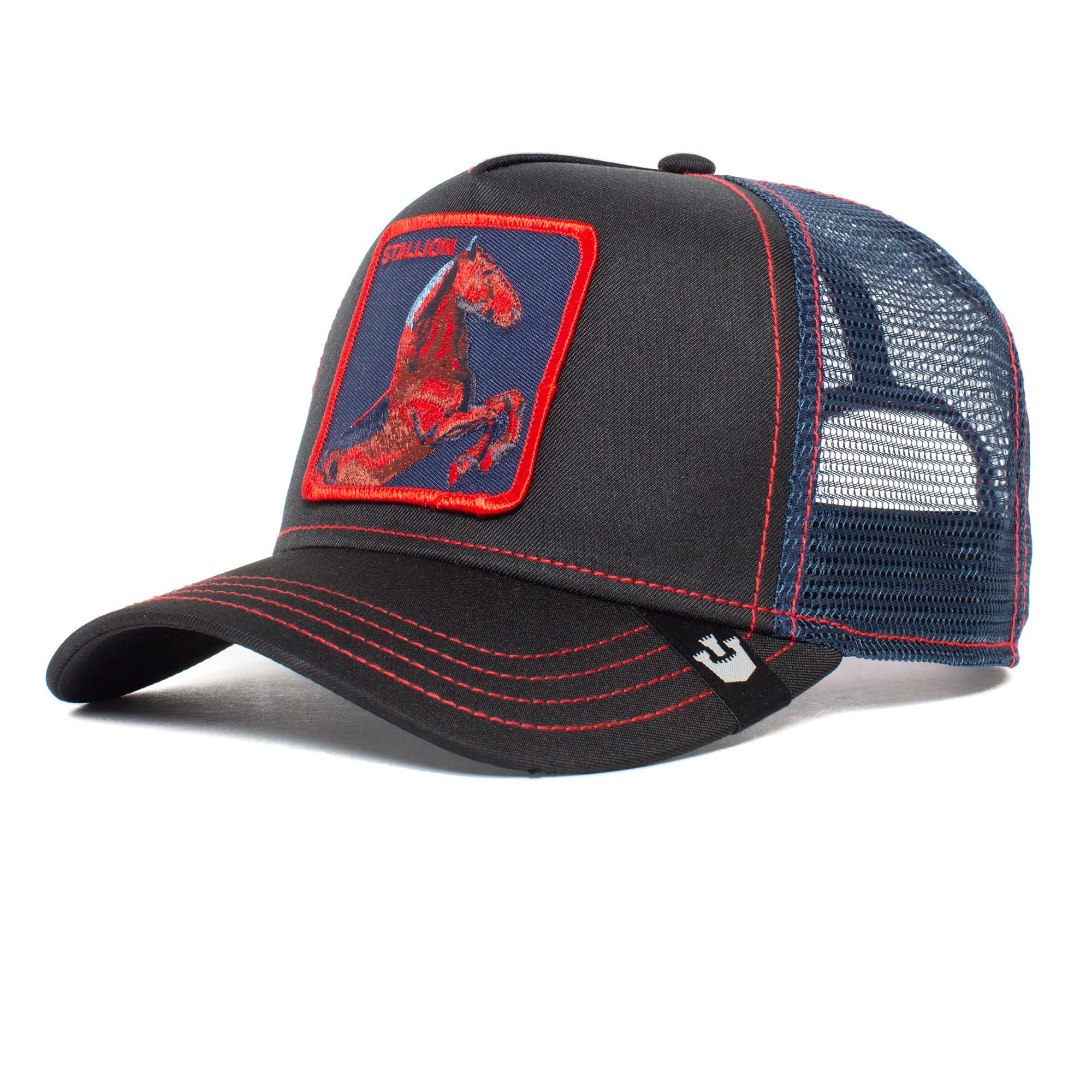 Goorin Bros. The Farm Acid Trip Collection Unisex Adjustable Trucker Cap, Black (Stallion Trip), One Size