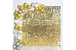 Kate 24pcs Assembled Light Gold Shiny Sequins Wall Backdrop Panels