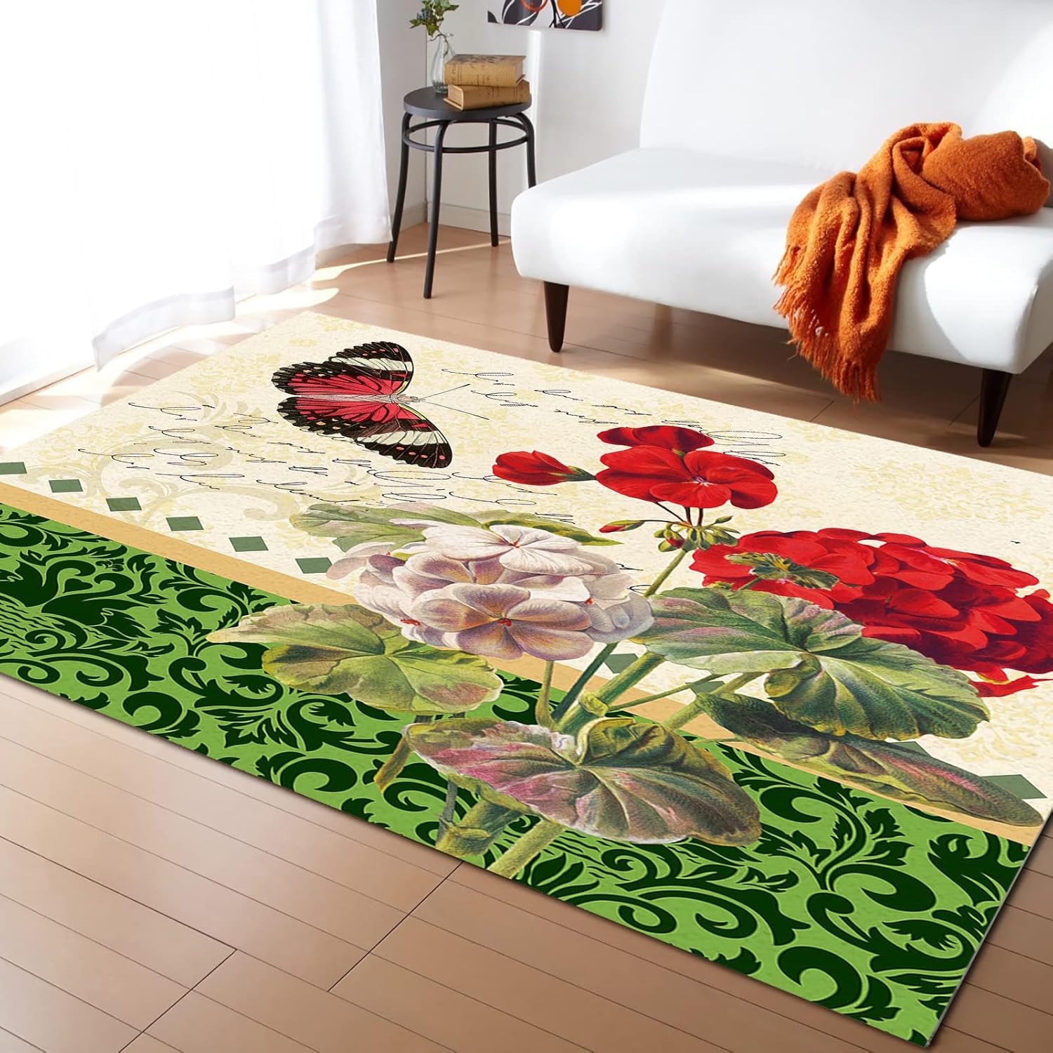 Large Rectangular Area Rugs 3' x 5' Living Room, Watercolor