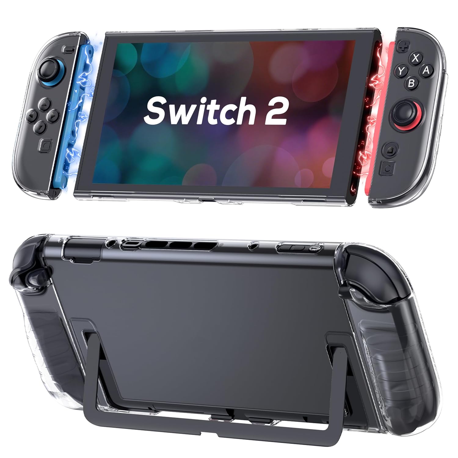 TIKOdirect Clear Dockable Case Compatible with Nintendo Switch 2(2025), Slim Protective PC Case for Joy-Con Grip Cover, Hard Shell with Anti-Scratch and Shock-Absorption, Clear