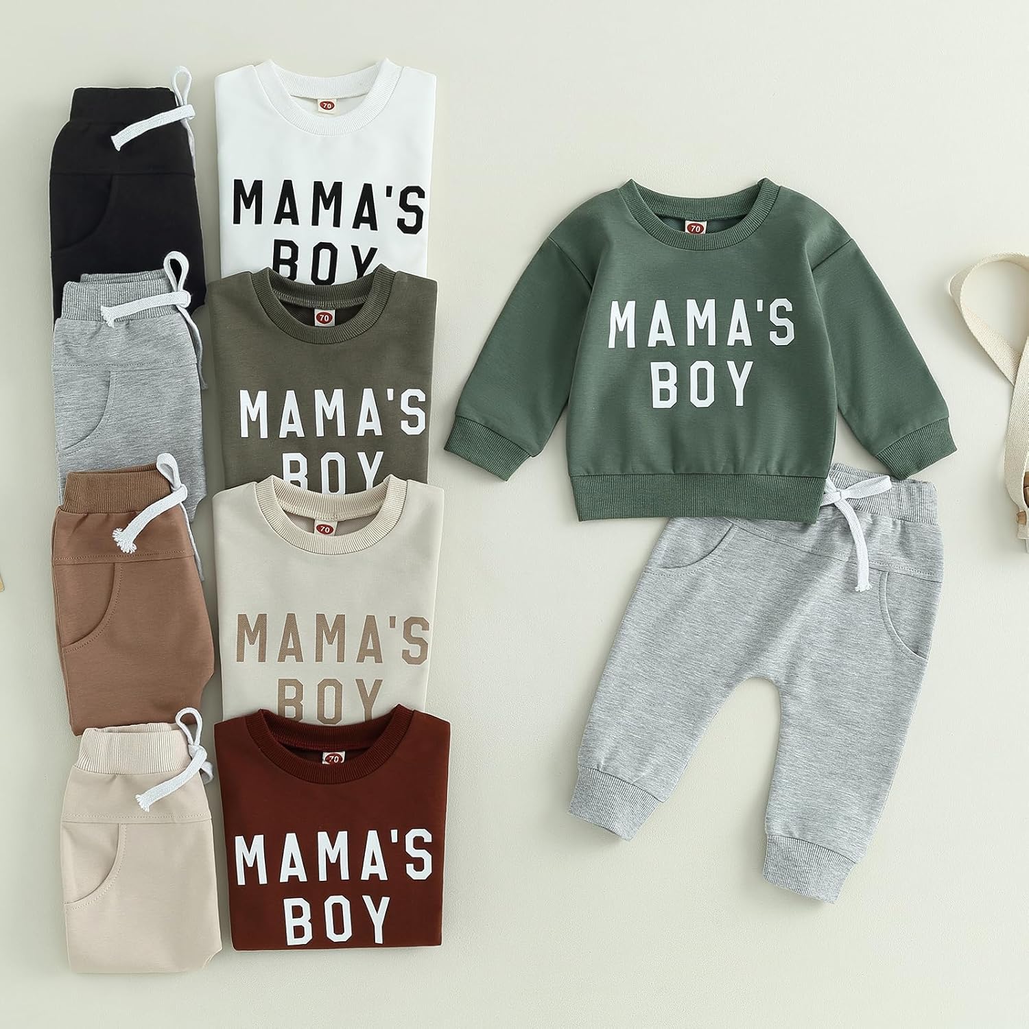 Baby Girl Boy Fall Outfit Long Sleeve Letter Pullover Sweatshirt Pants Infant Boys Fall Winter Clothes Set - Image 3