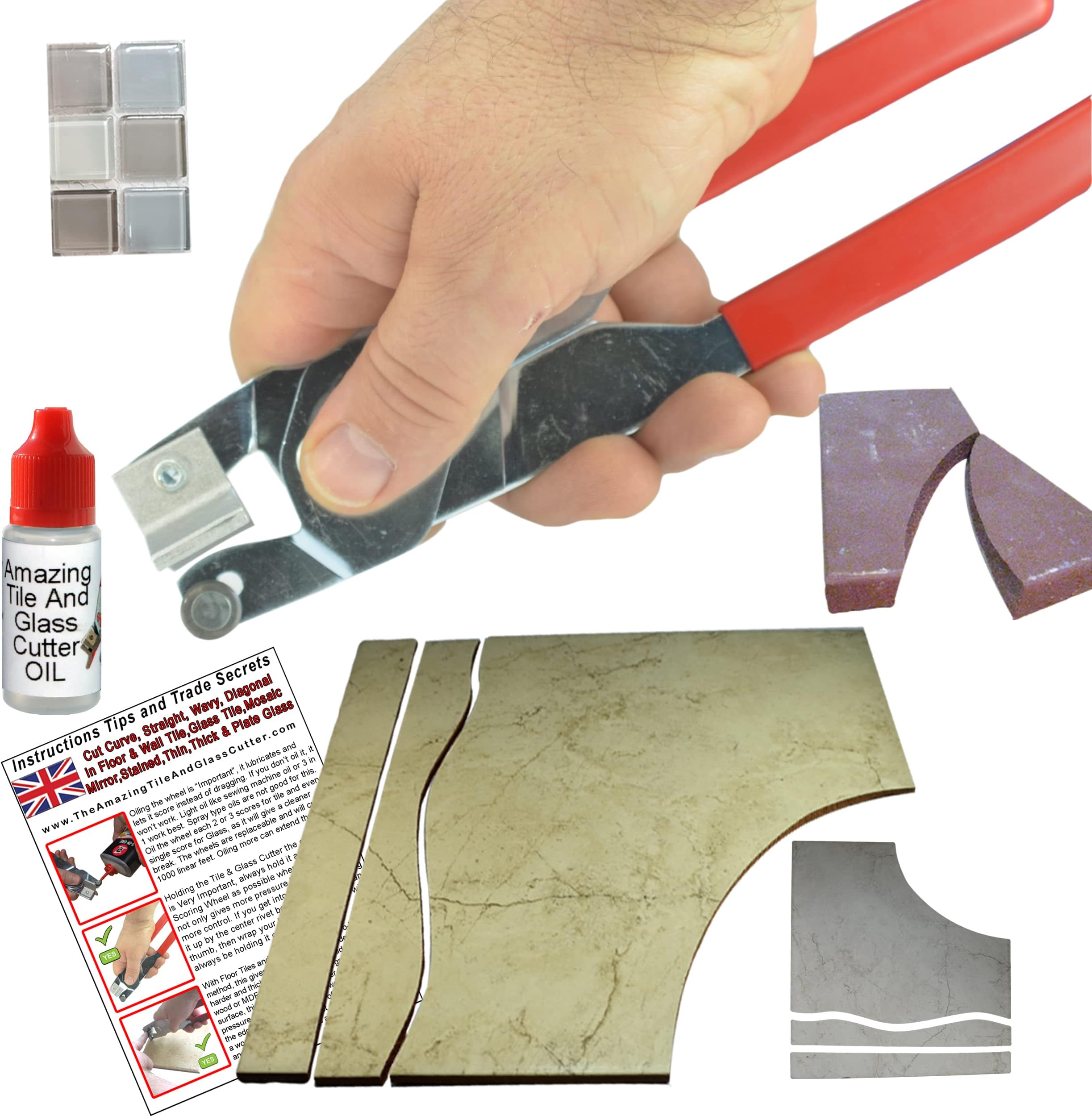 The Amazing Tile And Glass Cutter for Ceramic s Flooring Tools Straight or Quarter Curve H held Tool for Cutting Wall Porcelain Faster Cleaner Than a Wet Saw