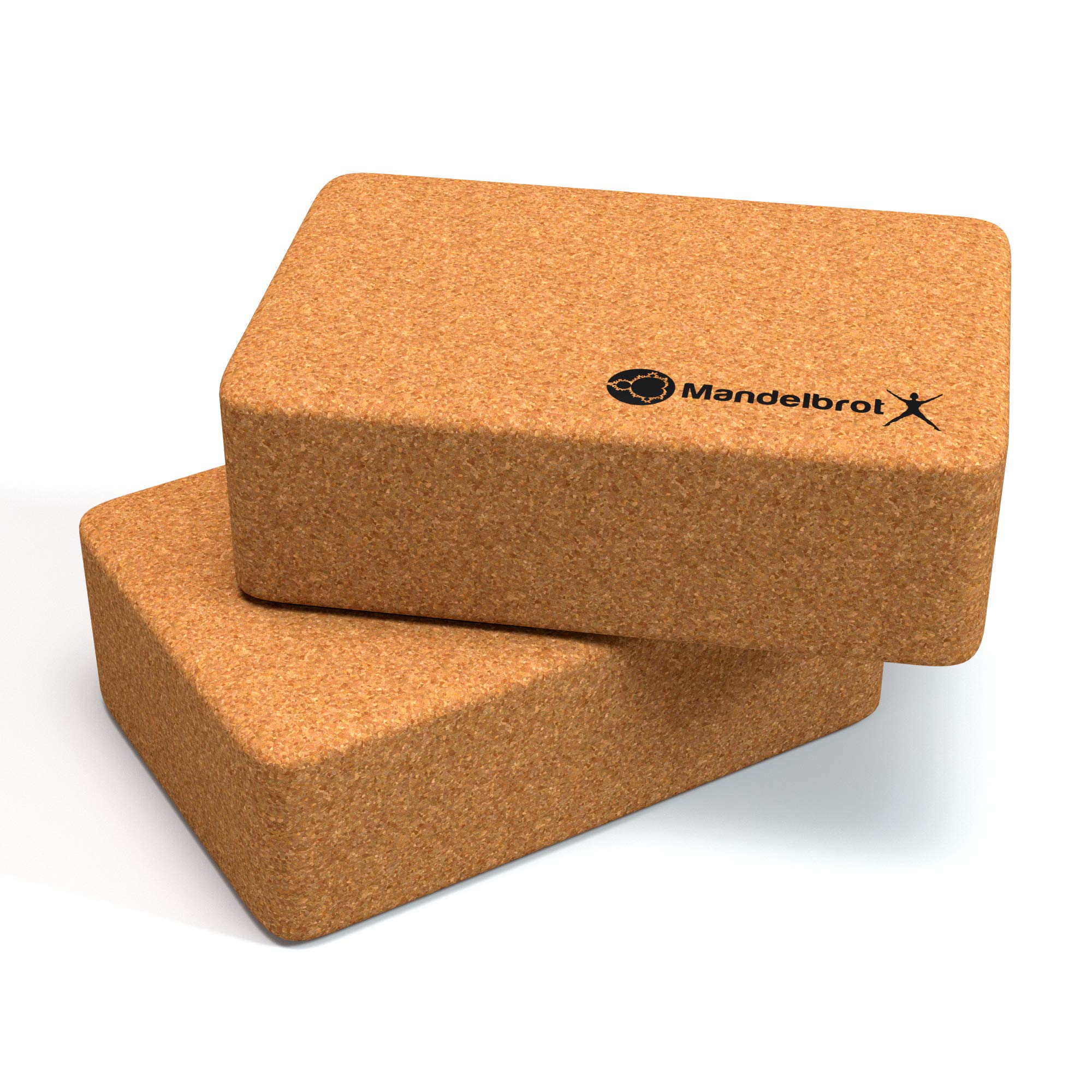Yoga-Block, 2er Pack Korkblöcke, umweltfreundlich, nachhaltig, schlankes Design für Yoga, Pilates, Stärke, Balance und Flexibilität – 7,6 x 15,2 cm x 9 cm