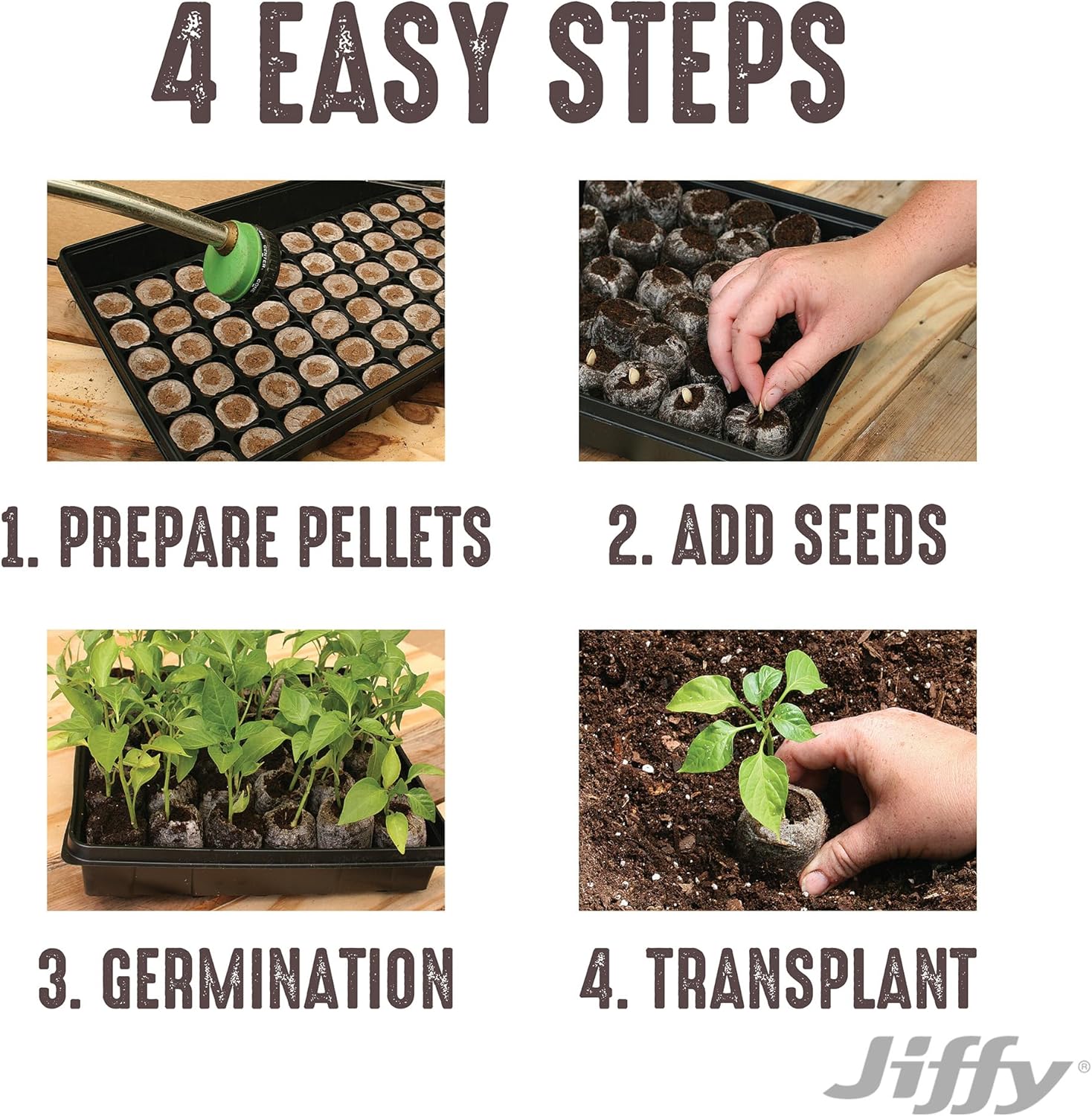 Ferry Morse Jiffy Tomato & Vegetable Seed Starter Tray Kit, 36 Cell 50mm Peat Pellets with Bonus SUPERthrive and Plant Labels - 2 Pack, 72 Pellets Total