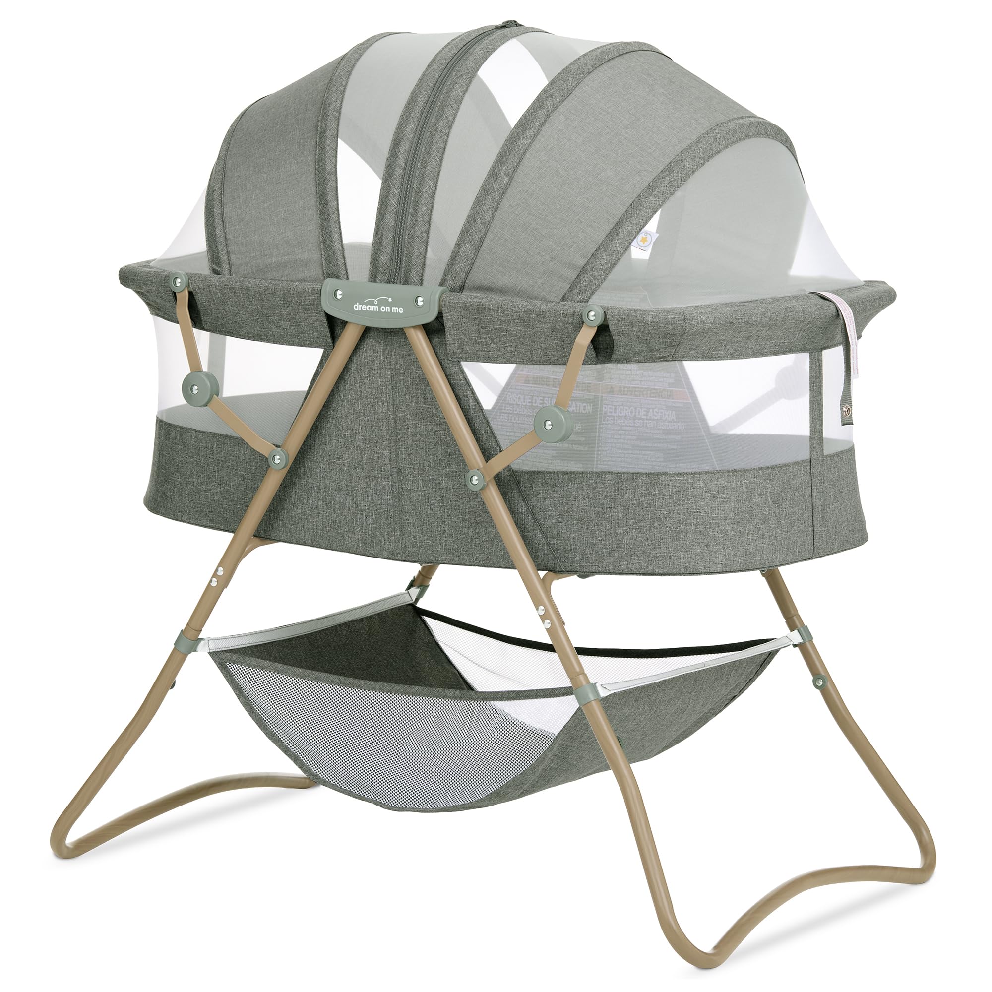 Dream On Me Karley Portable Bassinet, Newborn, Muted Sage