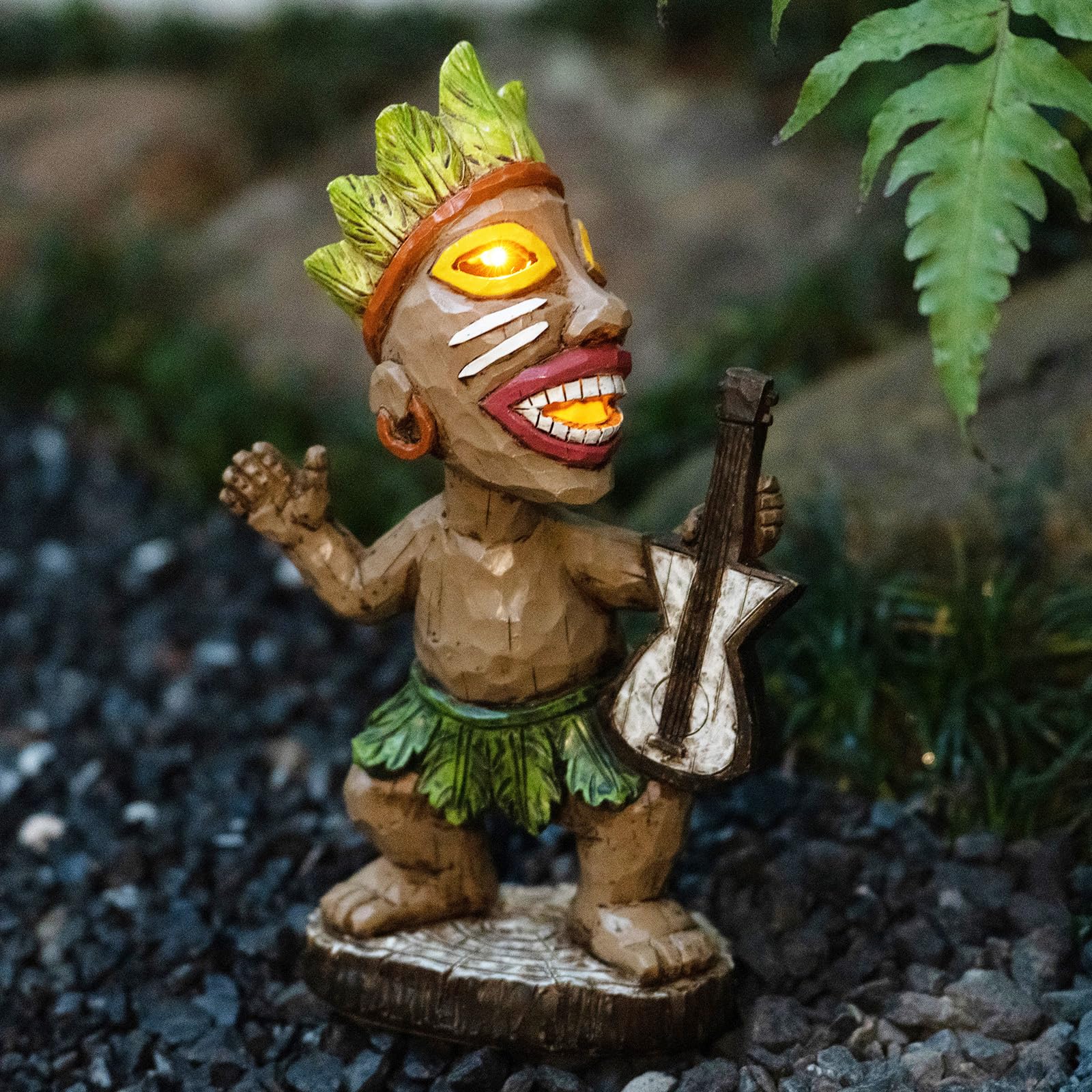 Solar Tiki Statues Outdoor 18PK Mini Solar Tiki Torches, Dancing