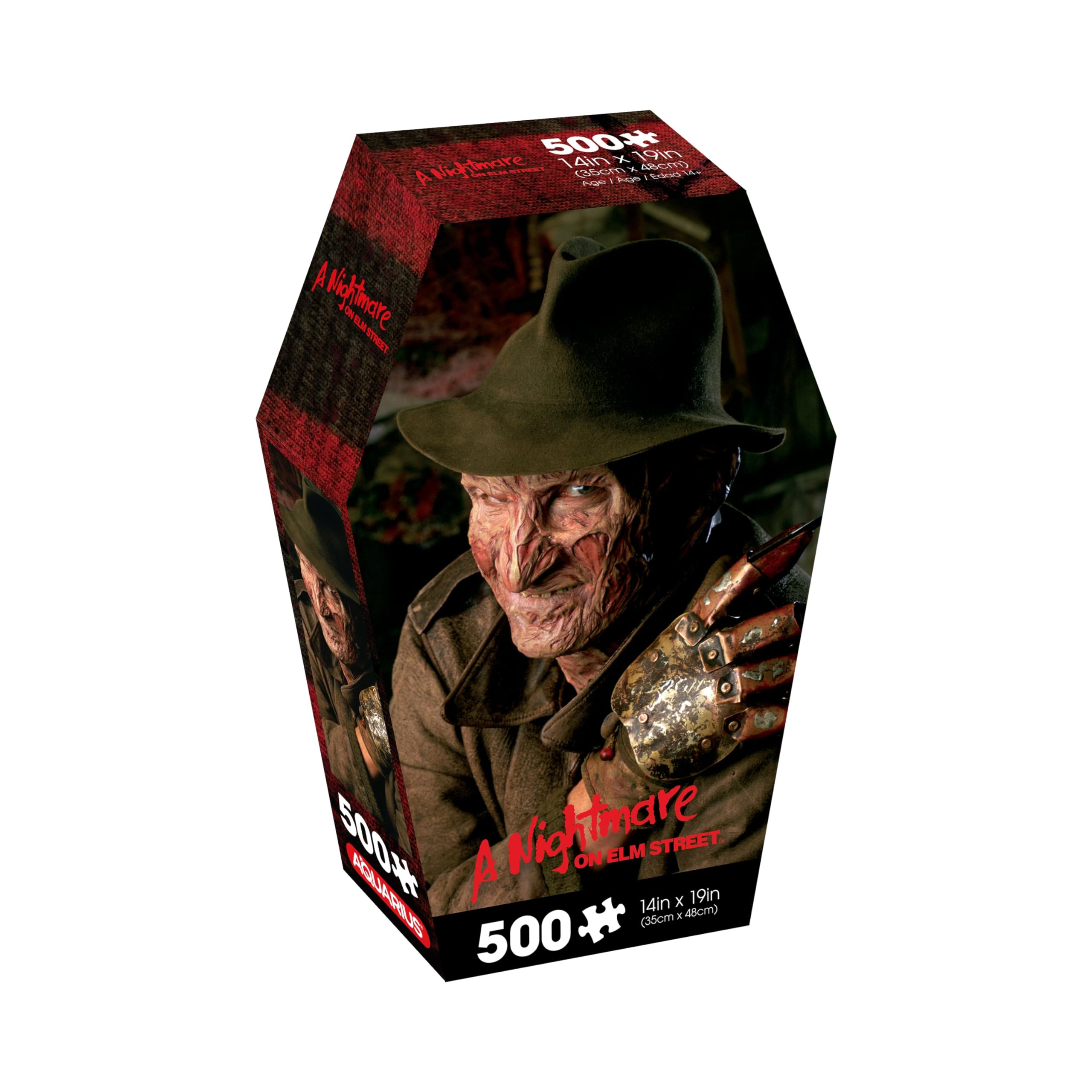 AQUARIUS A Nighmare on Elm St 500pc Coffin 500pc Puzzle Coffin Box (500 Piece Jigsaw Puzzle) - Glare Free - Precision Fit - Officially Licensed Merchandise & Collectibles - 14x19 Inches