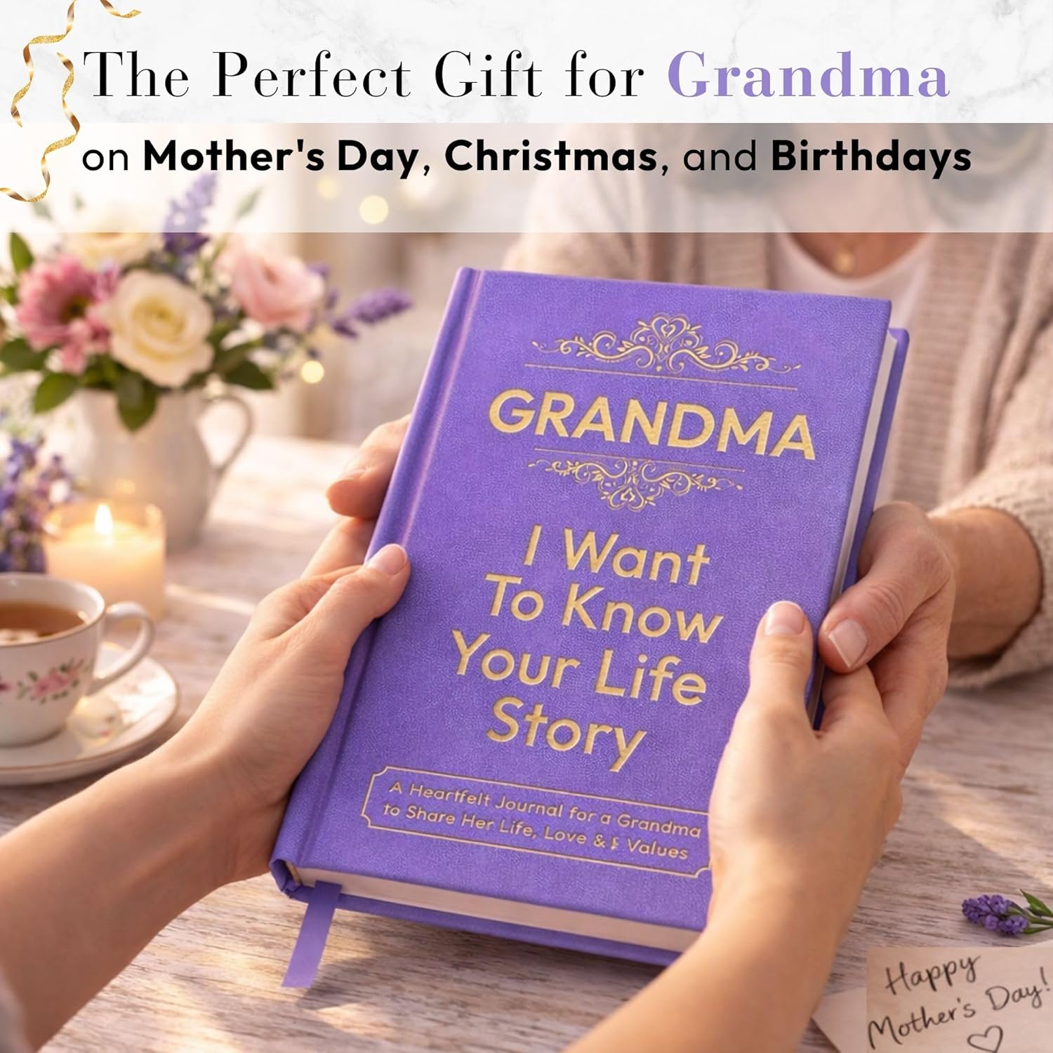 Grandparents I Want to Know Your Life Story Journal (Hardcover): Gifts for Grandma and Grandpa - Meaningful Keepsake for Birthday, Thanksgiving, Mother's Day & Christmas - 300+ Prompts to Share Journey & Memories