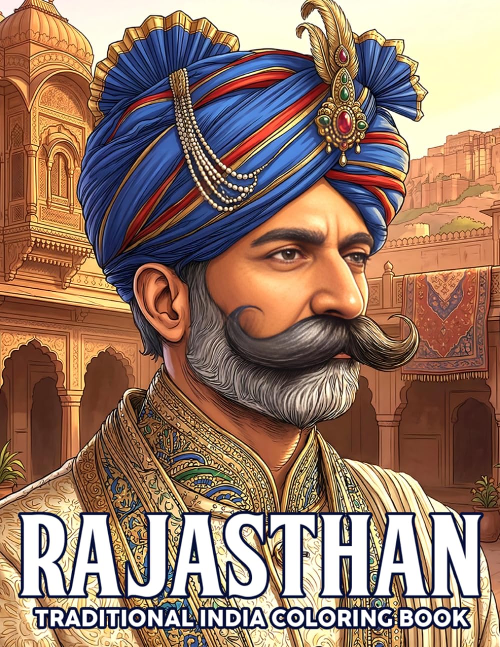 Rajasthan Coloring Book: A Coloring Page of Architecture, Culture, People, Landscapes, and Traditions for Adults and Teens Seeking Stress Relief
