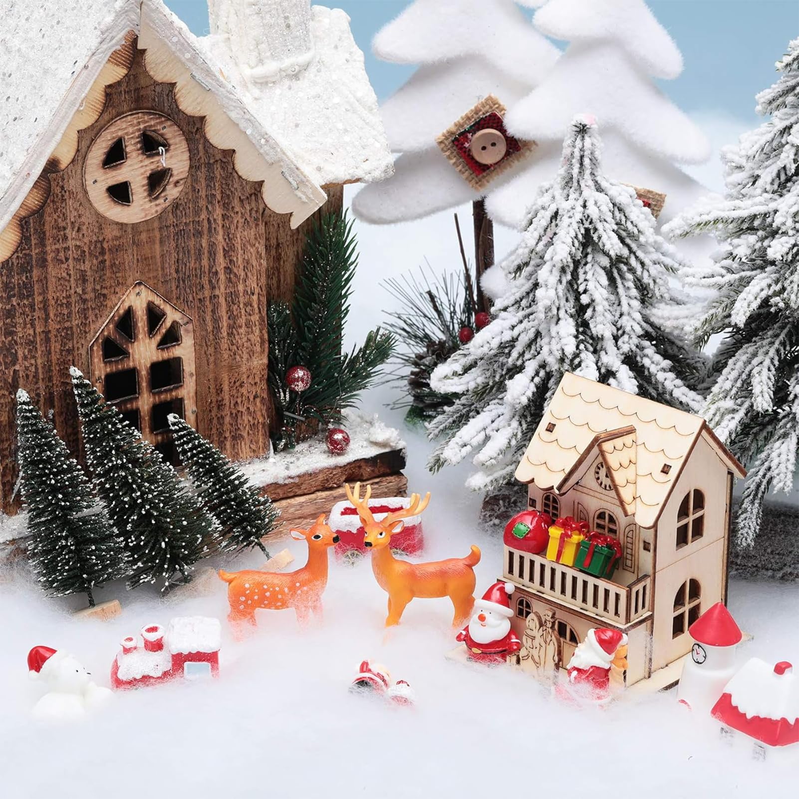Weihnachten Schneedecken Set,Künstliche Schneematte,Schneematte Deko