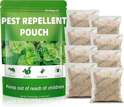 Paquete de 8 bolsas repelentes de ratones, aceite de menta para repeler ratones y ratas, disuasorio de ratones, repelente de roedores, aceites