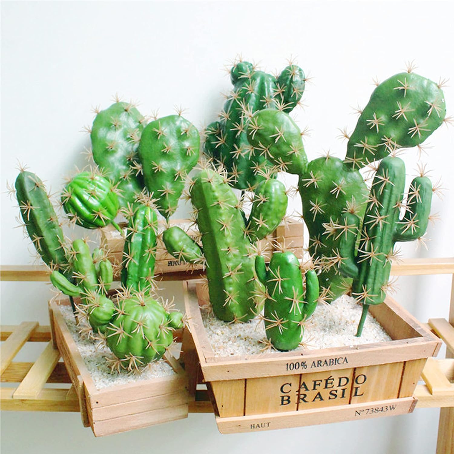 Woohome 10 PCS Faux Fake Succulents Artificial Cactus Decor Faux Cactus Cacti Plant Artificial Cactus Succulent Artificial Succulent Plants for Decoration Faux Cactus Plant Bulk