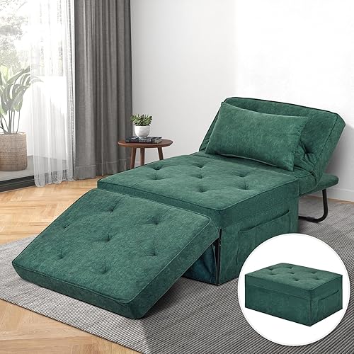 Sofá cama convertible, cama otomana plegable multifunción 4 en 1 con respaldo ajustable, moderna silla extraíble para sala de estar, apartamento,