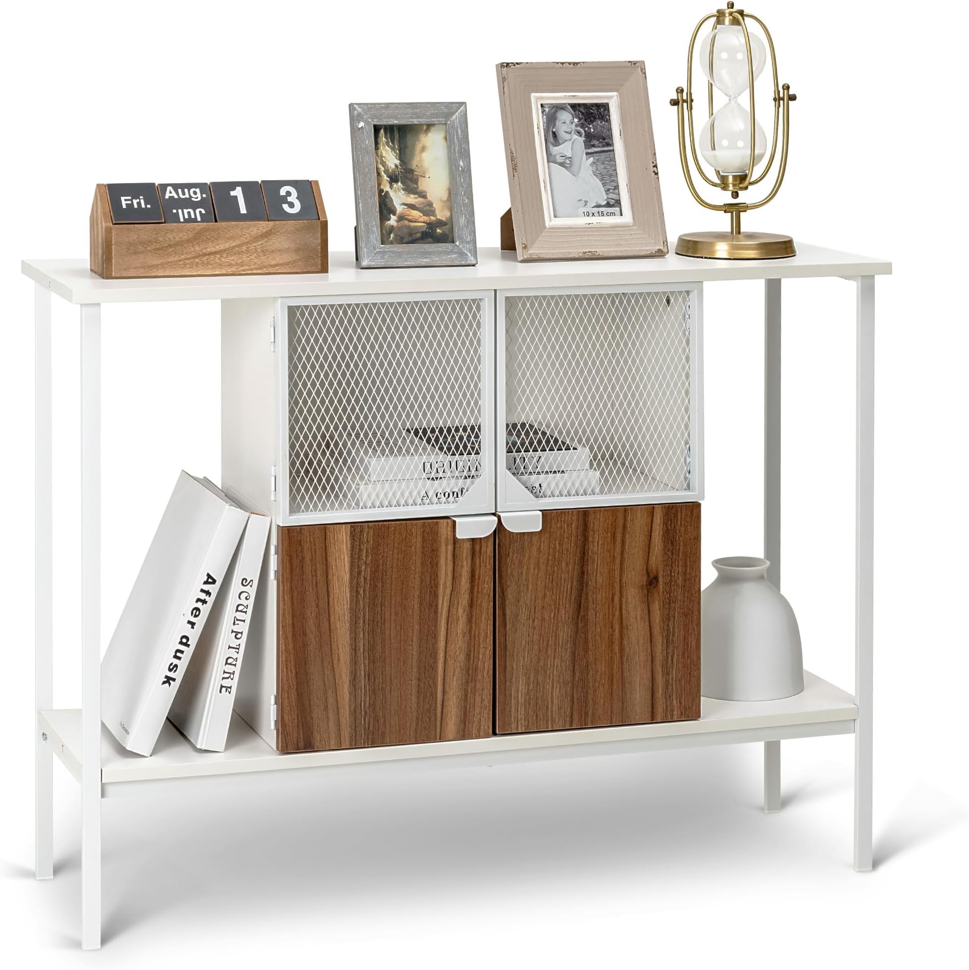 Tektalk Console Table Sofa Table Side Table Entryway Table for Hallway Entryway Living Room (White)