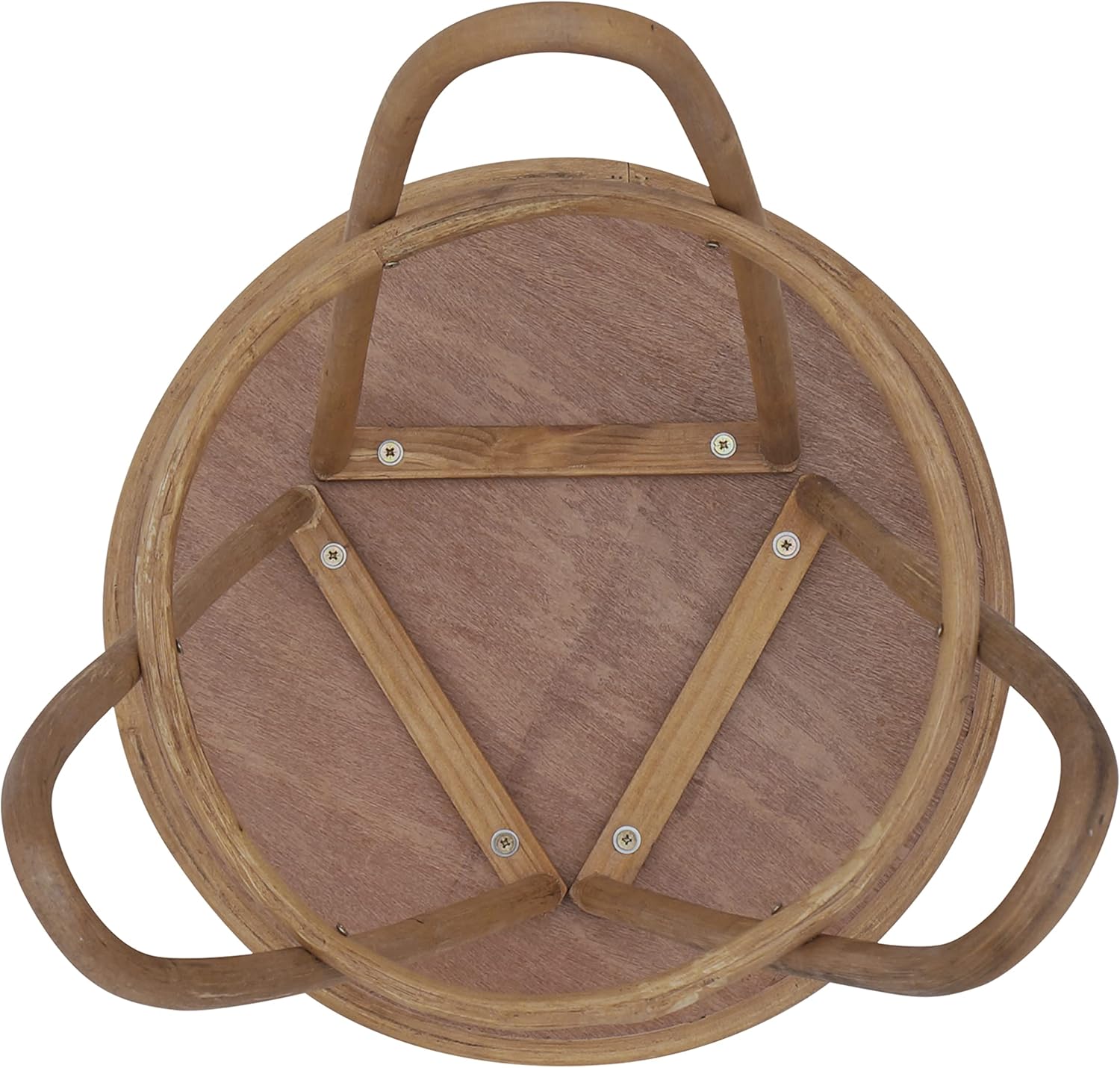 FINECASA Rattan Side Table with Wicker Tray Top 20x23'', Boho Hand-Woven End Table, Small Round End Table with Hairpin Legs, Coffee Table Set for Living Room, Bedroom (Handcraft)