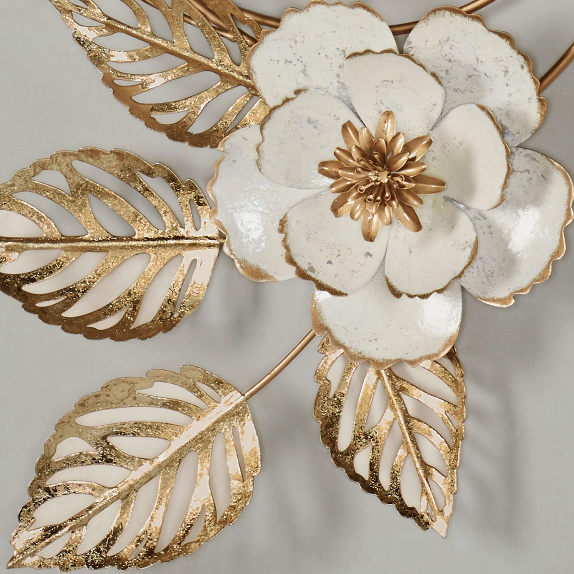 Amazon.com: Touch of Class Aurora Ivory and Gold Floral Wall Art