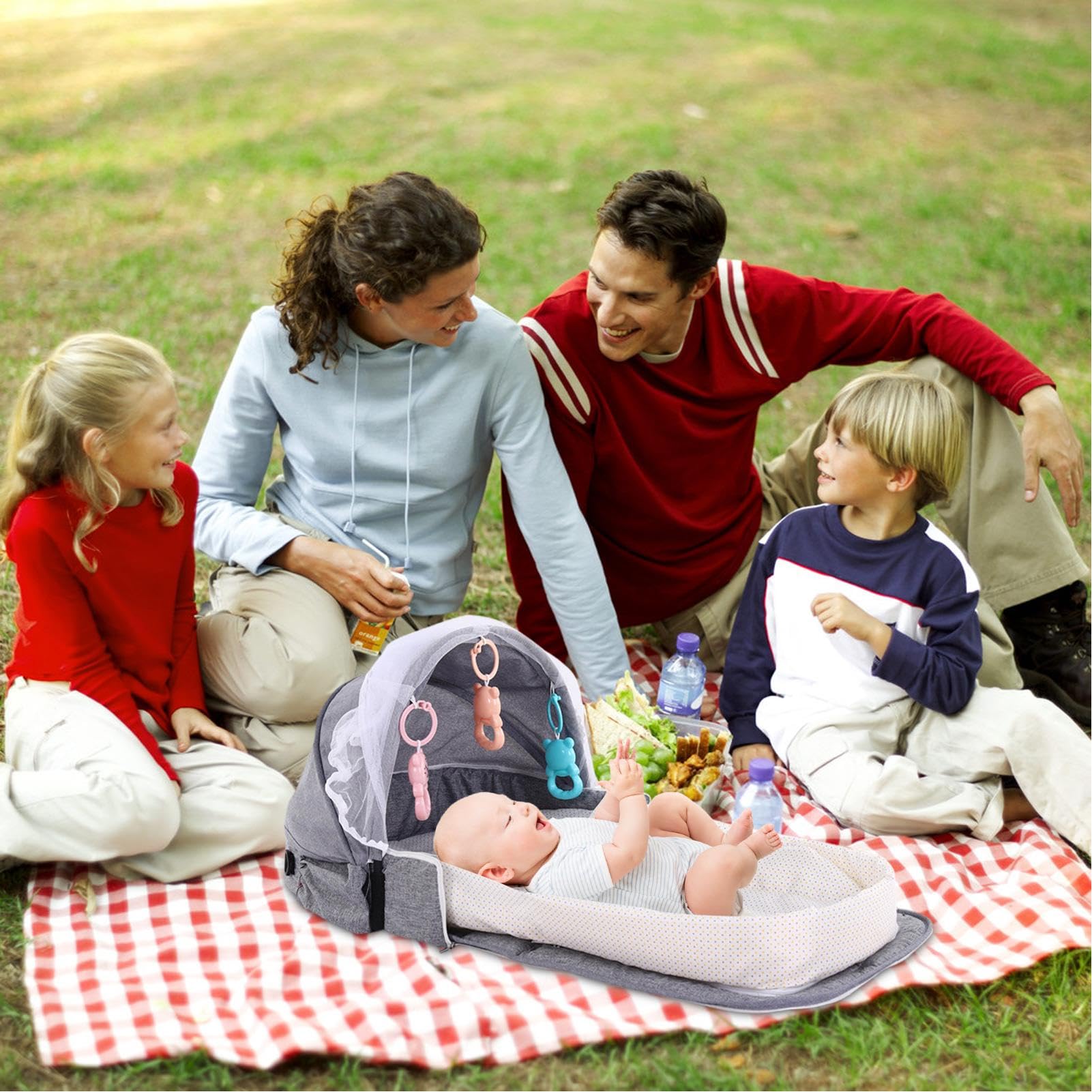 Culla da viaggio per bambini, lettino da viaggio per bambini - Letto da co-sleeping per bambini anti-pressione,Lettino da viaggio pieghevole leggero per lettino da viaggio pieghevole per
