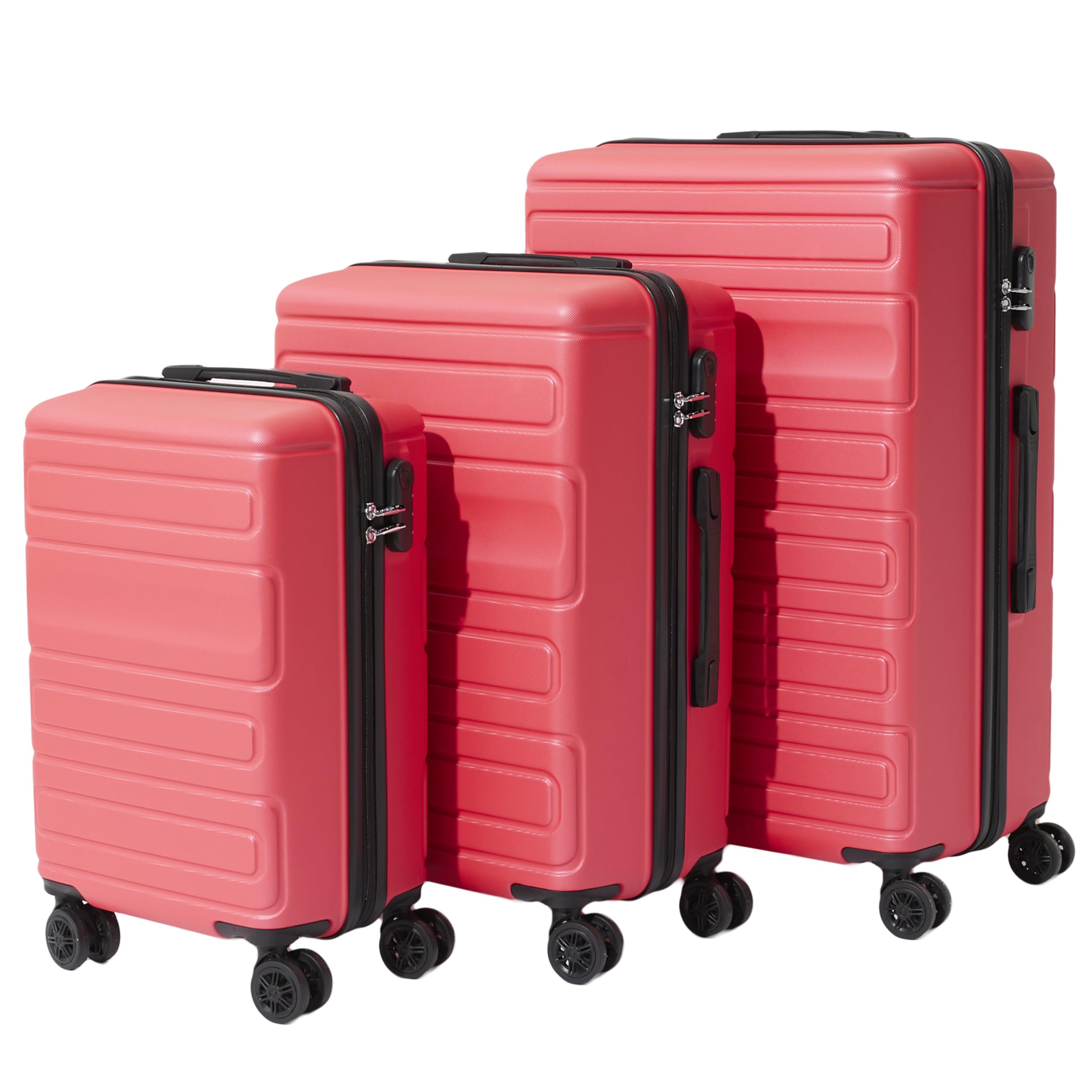 Valise rigide pour voyager en famille Jet Lag Acapulco set de 3 corail