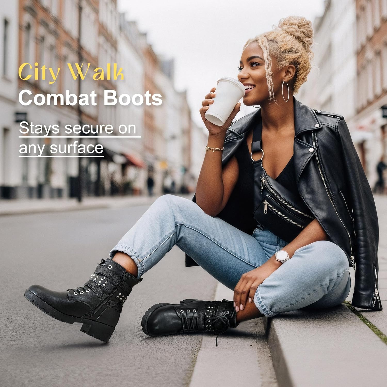 Vepose Women's 916 Ankle Boots, Combat Lace up Short Booties with Inside Zipper - Image 7