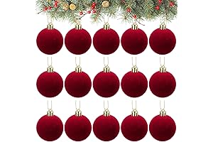 15 Pcs Dark Red Velvet Ornaments