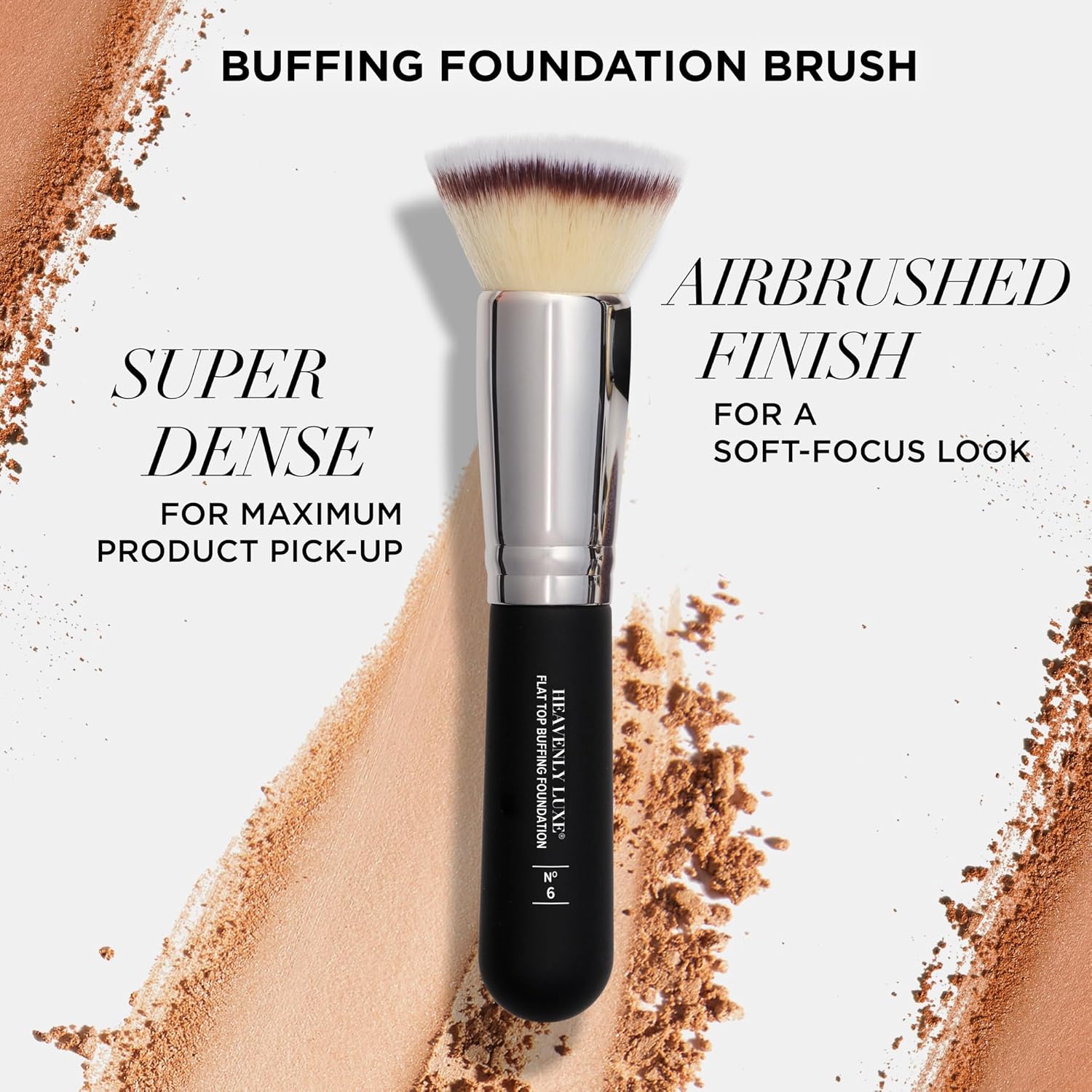 IT Cosmetics Heavenly Luxe Flat Top Buffing Foundation Brush #6 - Foundation Brush for Liquid Makeup & Foundation Powder - Makeup Brush With Award-Winning Heavenly Luxe Hair - Image 2