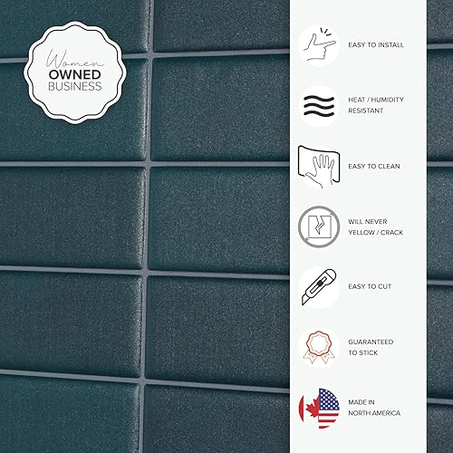 Miniatura 10 de SMART TILES Protector contra salpicaduras para despegar y pegar, 5 hojas de 11.87 x 9 pulgadas, adhesivo 3D para cocina, baño, azulejos de pared