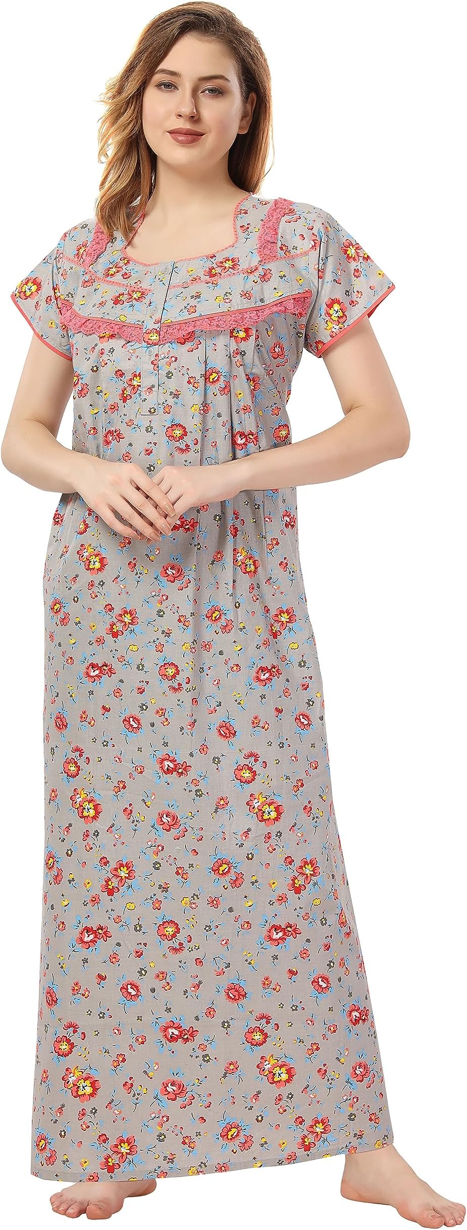 Soulemo Women Cotton Floor Length Nighty